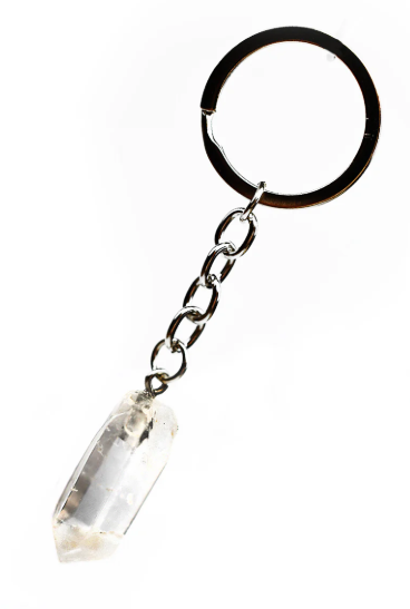 Mini Clear Quartz Keyring