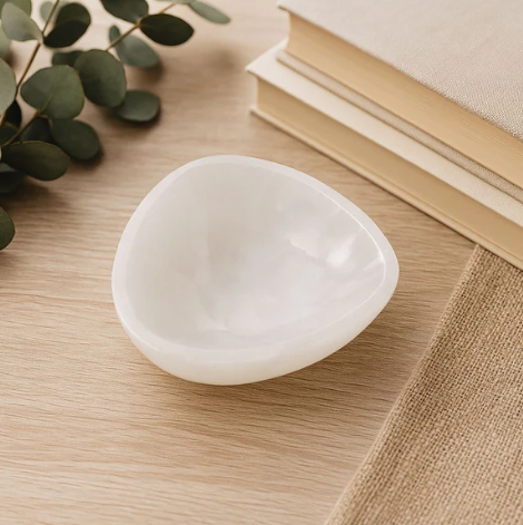 Selenite Triangle Bowl (10cm)