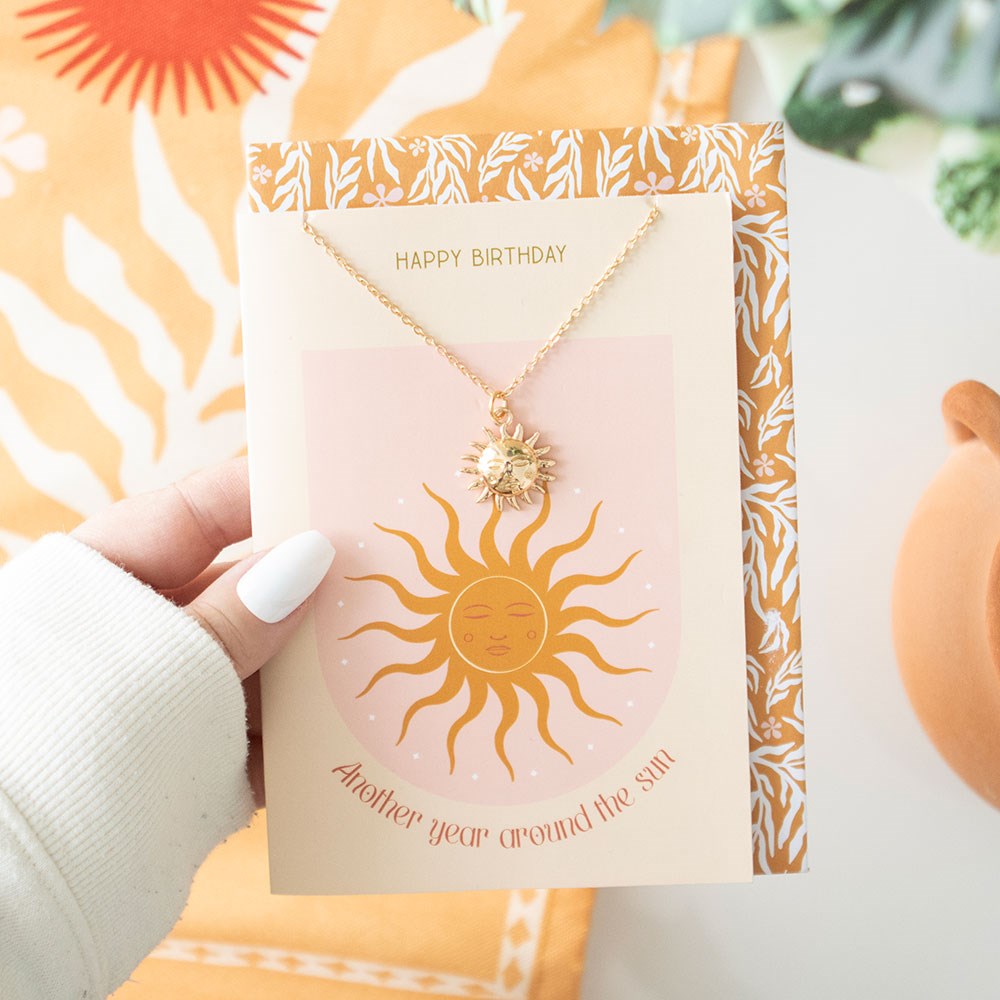 Sun Necklace Greeting Card