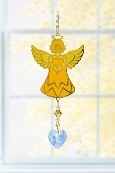 Topaz Crystal Angel Charm