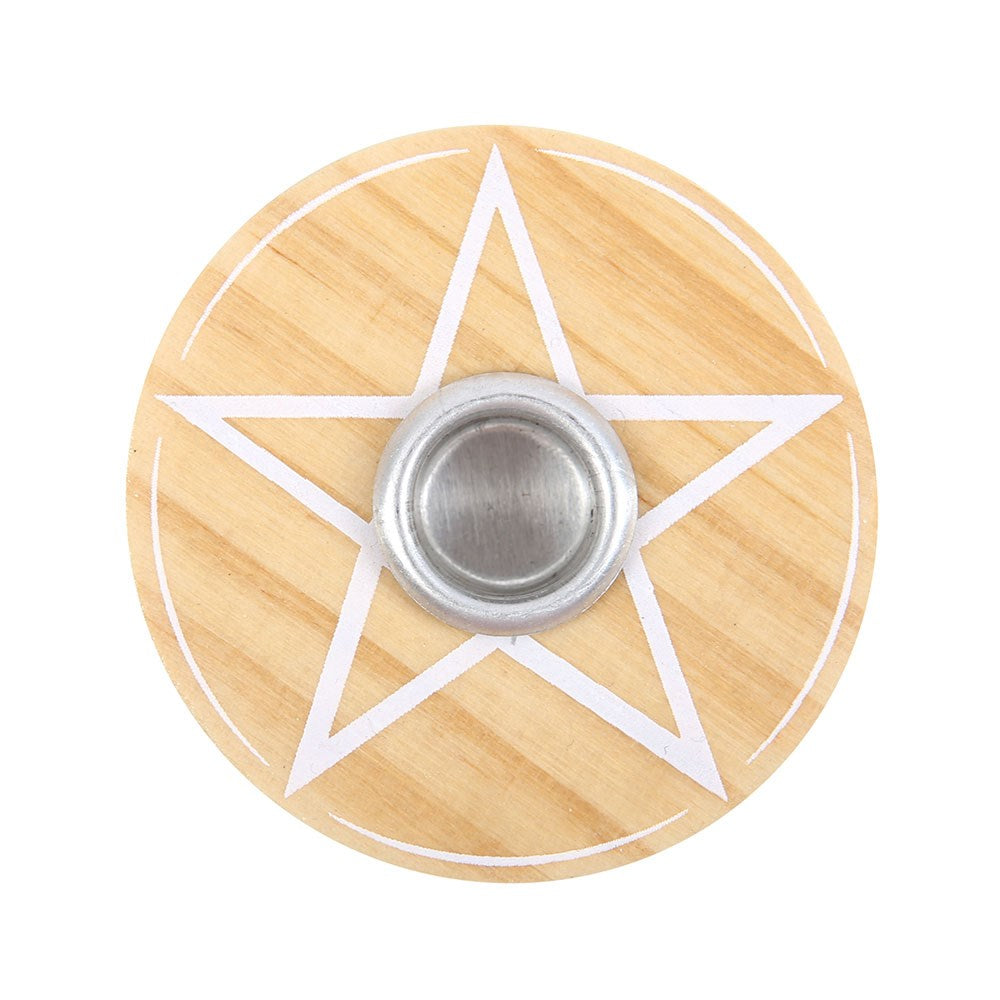 Pentagram Candle Holder (Wooden)
