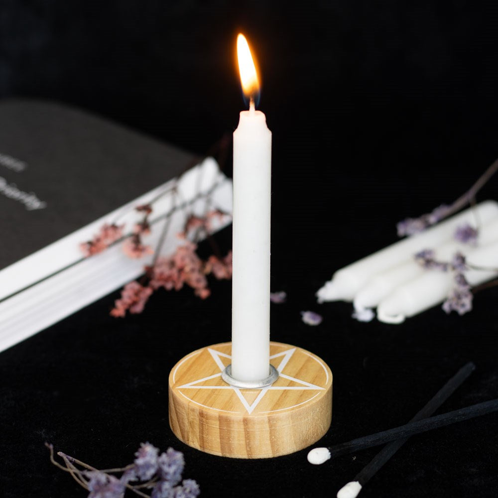 Pentagram Candle Holder (Wooden)
