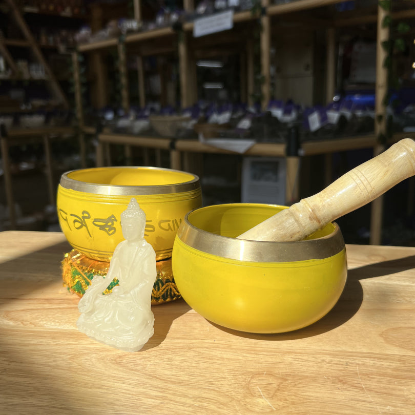 Yellow Sanskrit Singing Bowls