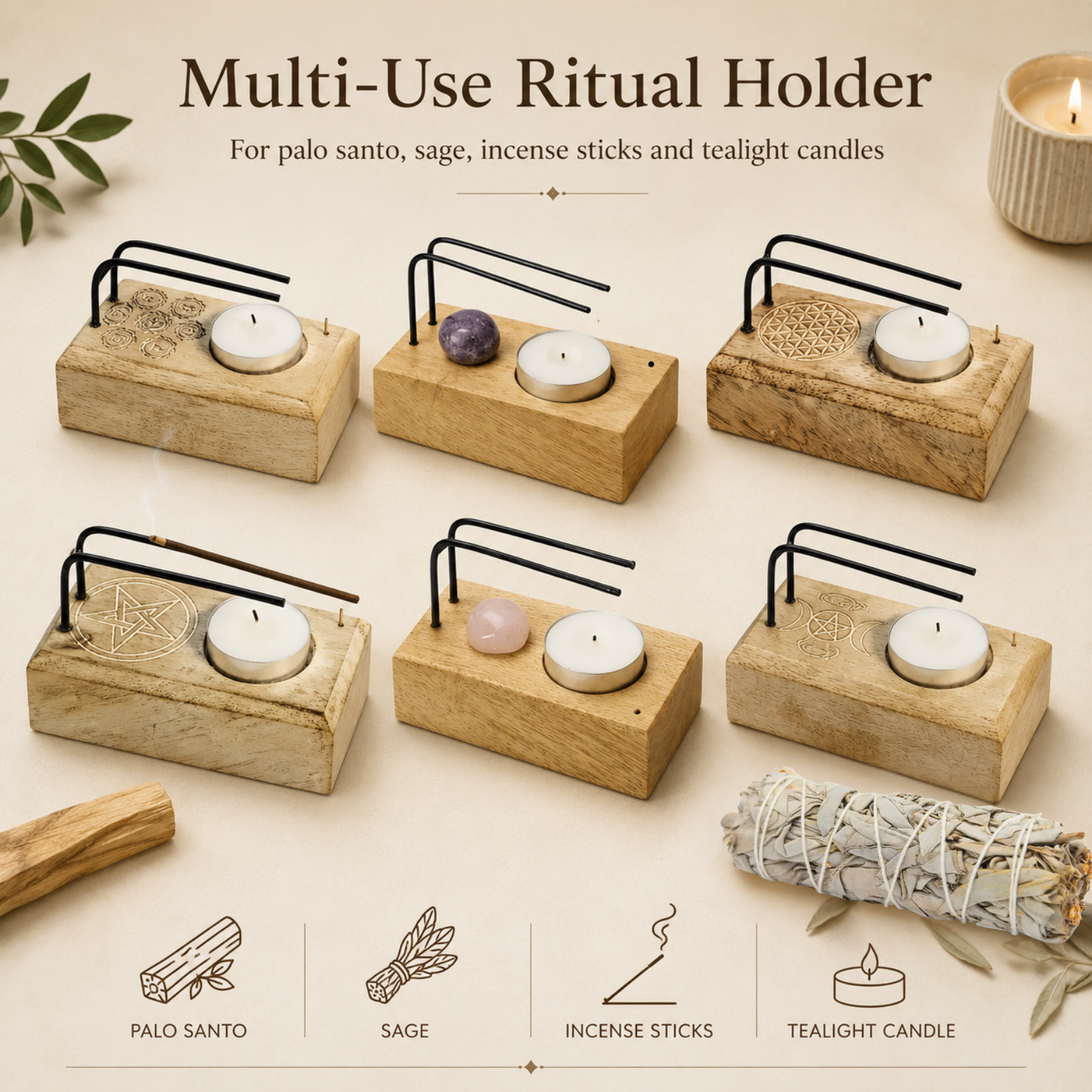 Palo Santo & Sage Incense Holder