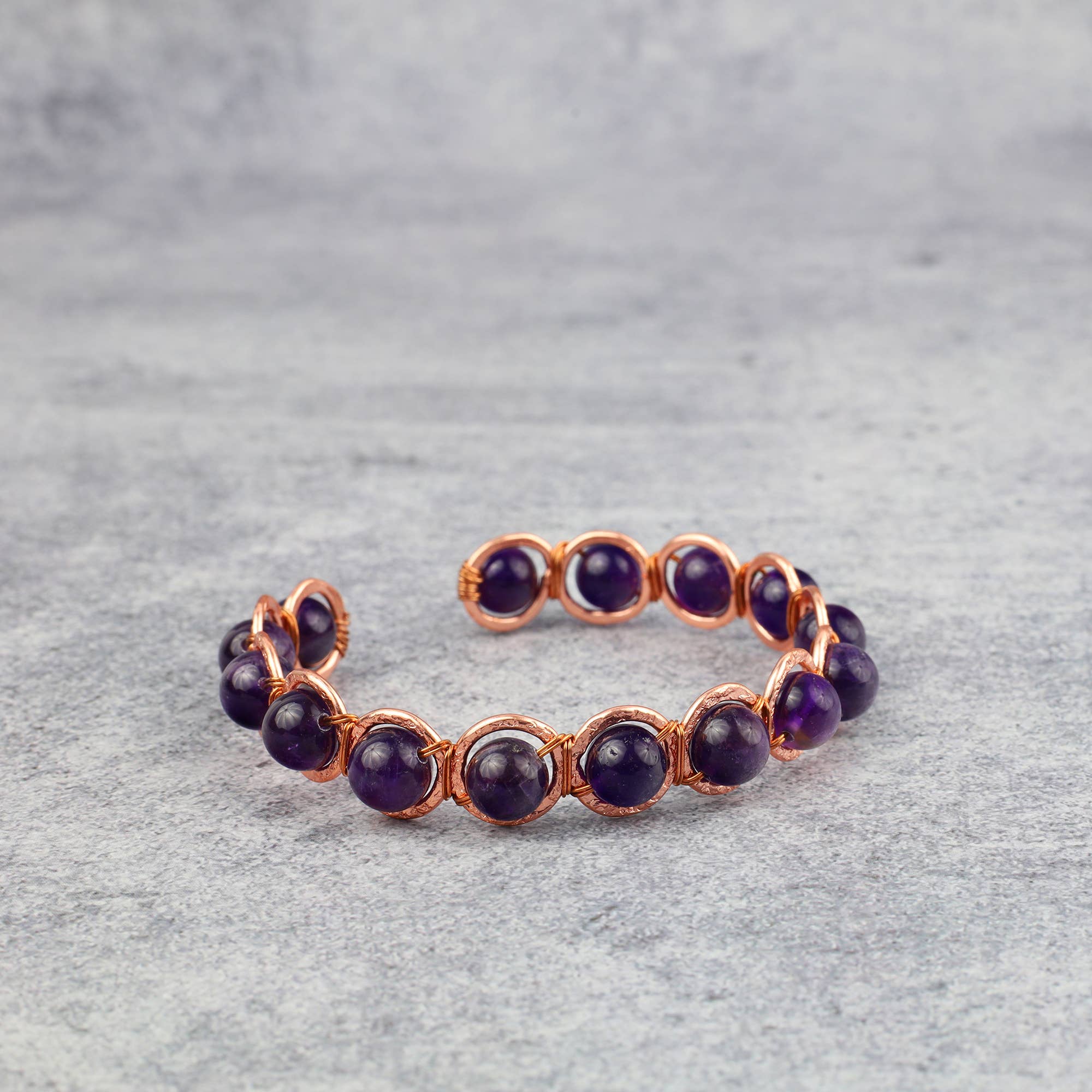 Copper & Amethyst Crystal Bracelet