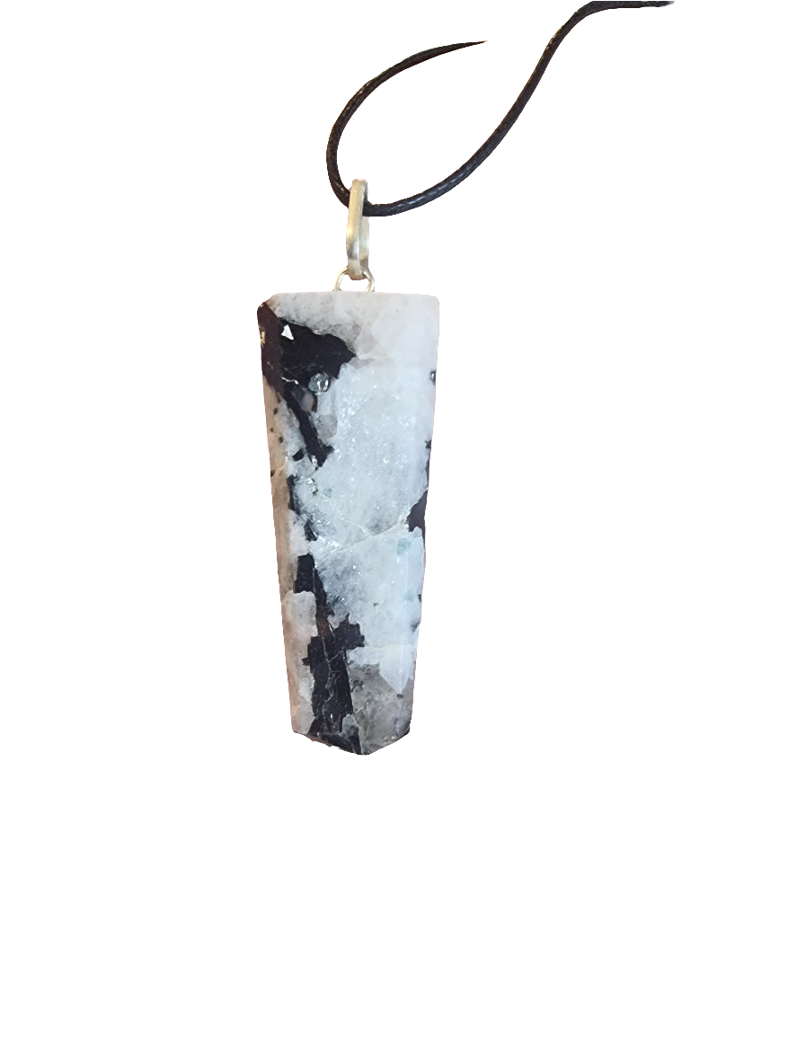 Rainbow Moonstone Flat Point Pendant