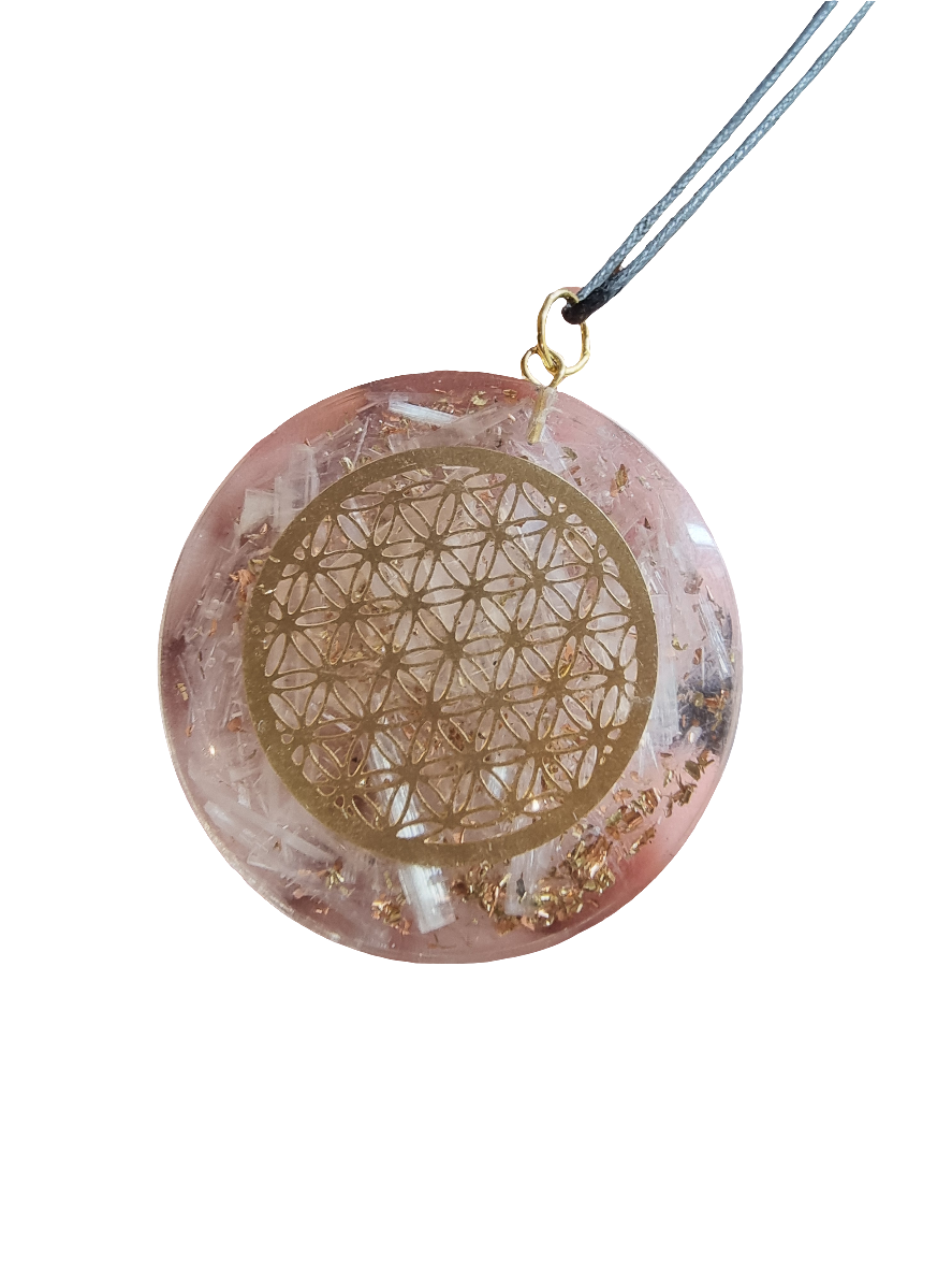Orgonite Clear Quartz Flower Of Life Pendant