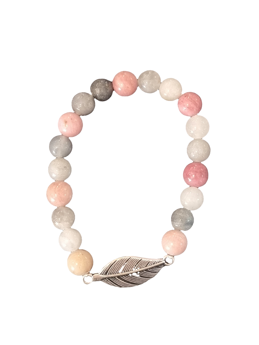 Rhodonite & Grey Quartz Bracelet