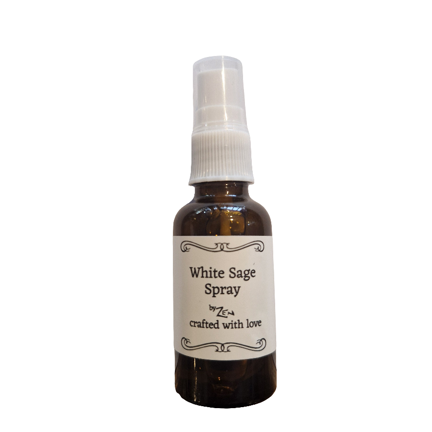 White Sage spray bottle on a white background