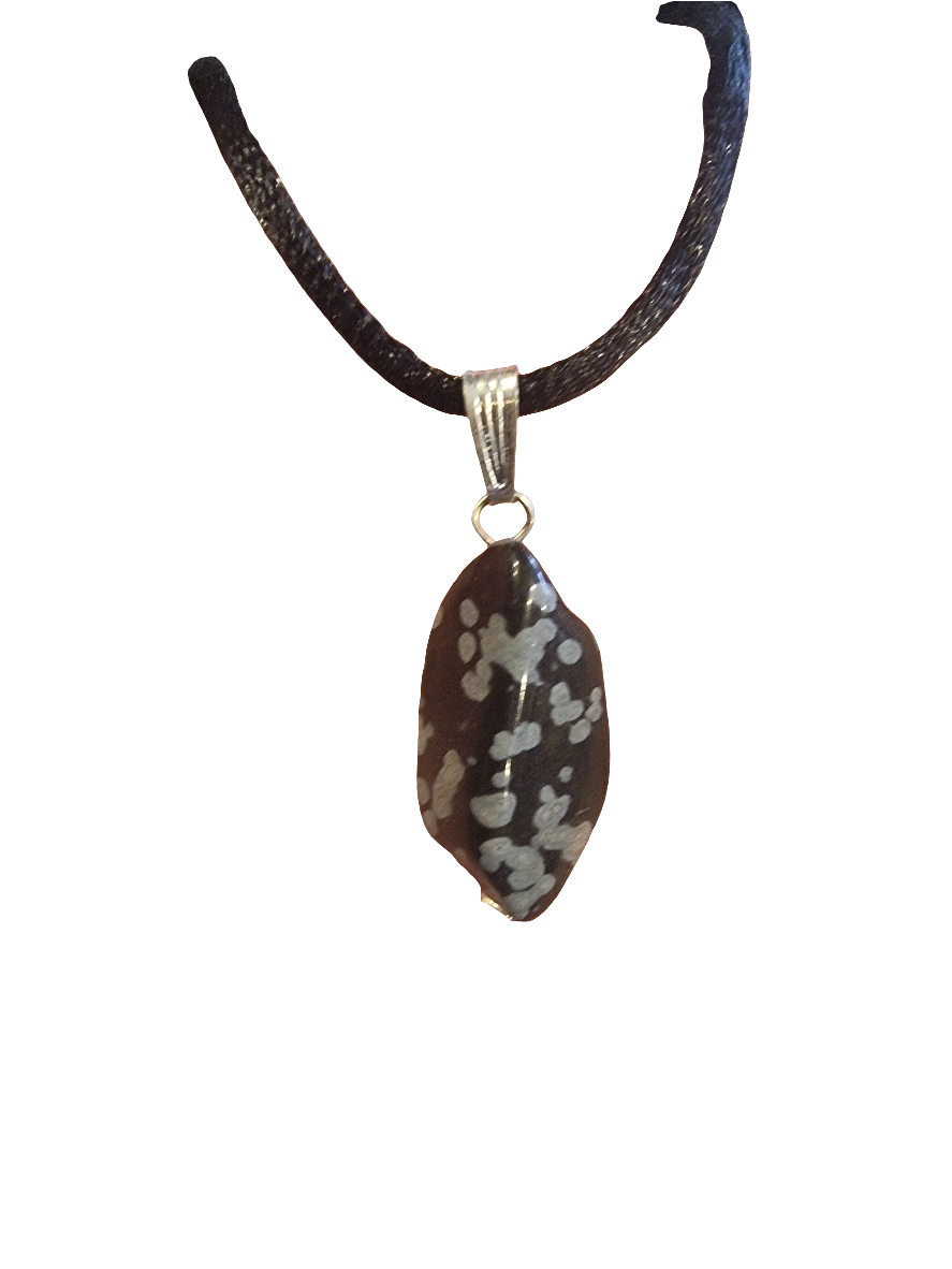 Snowflake Obsidian Pendant