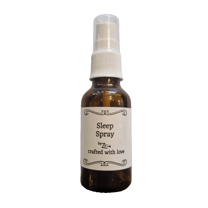 Sleep spray bottle with a label on a white background