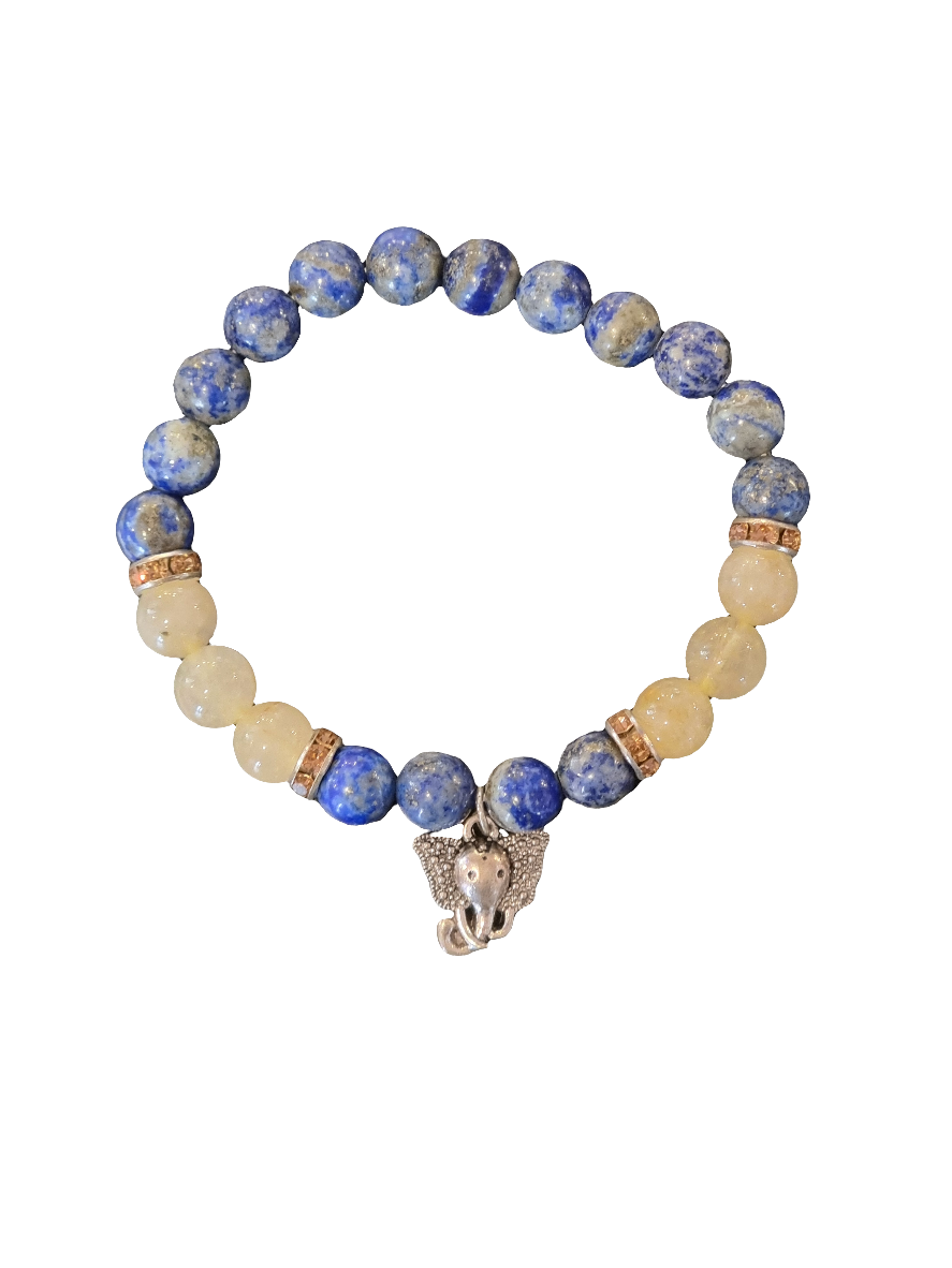 Lapis & Rutilated Quartz Bracelet
