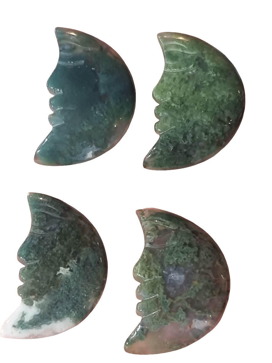 Green Moss Agate Moon