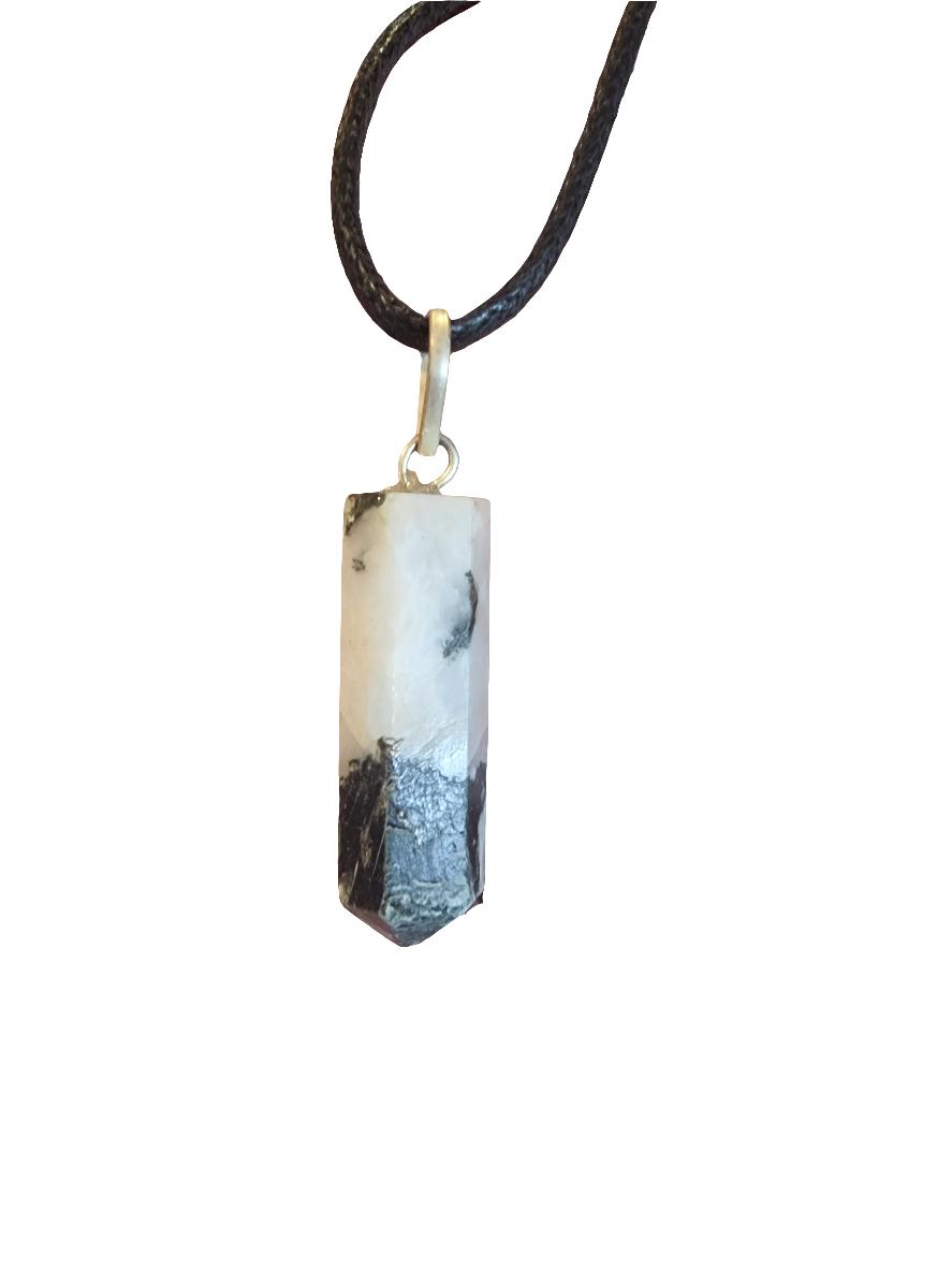 Rainbow Moonstone Pencil Point Pendant