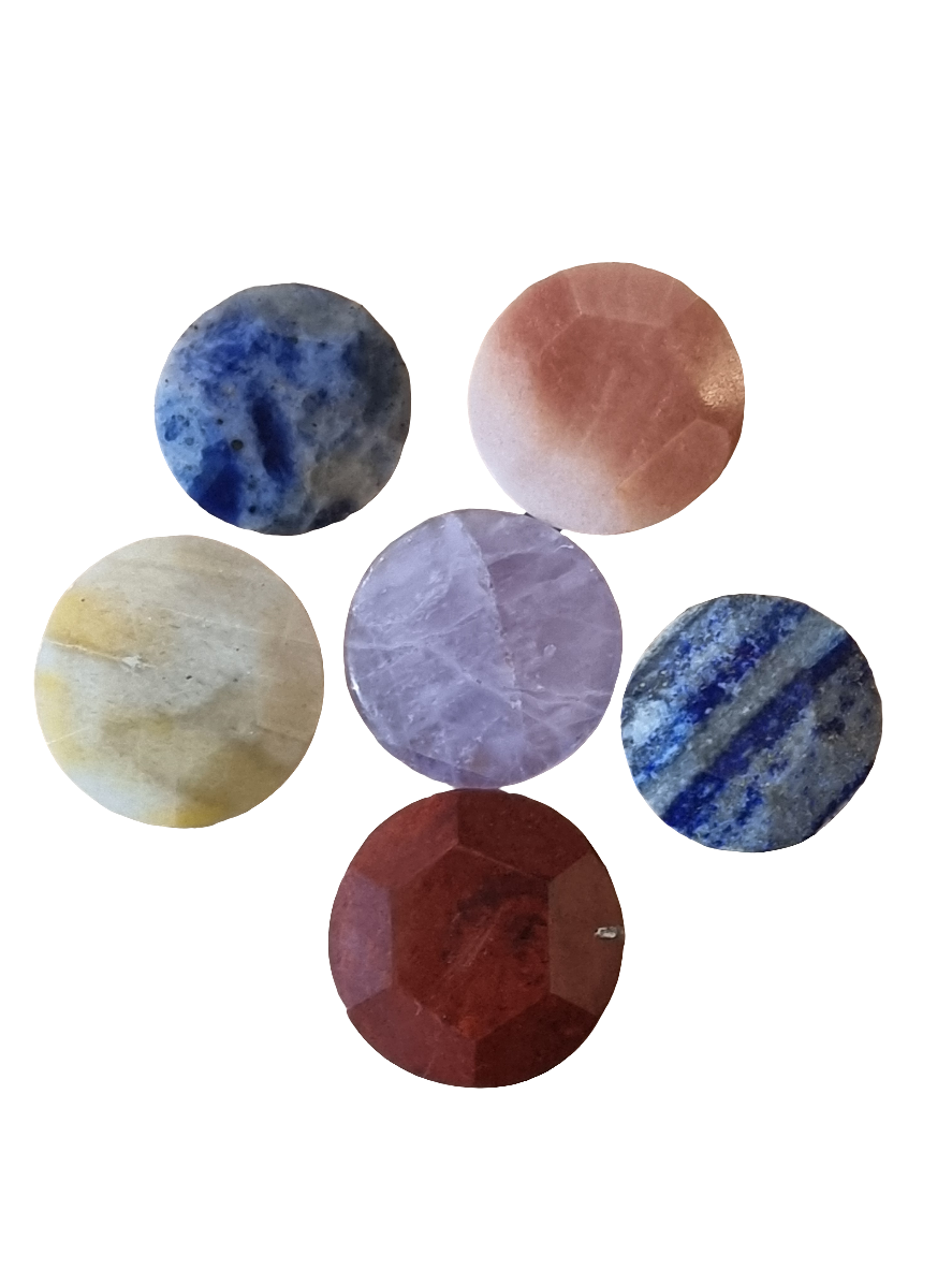 Chakra Faceted Flat Crystal Set