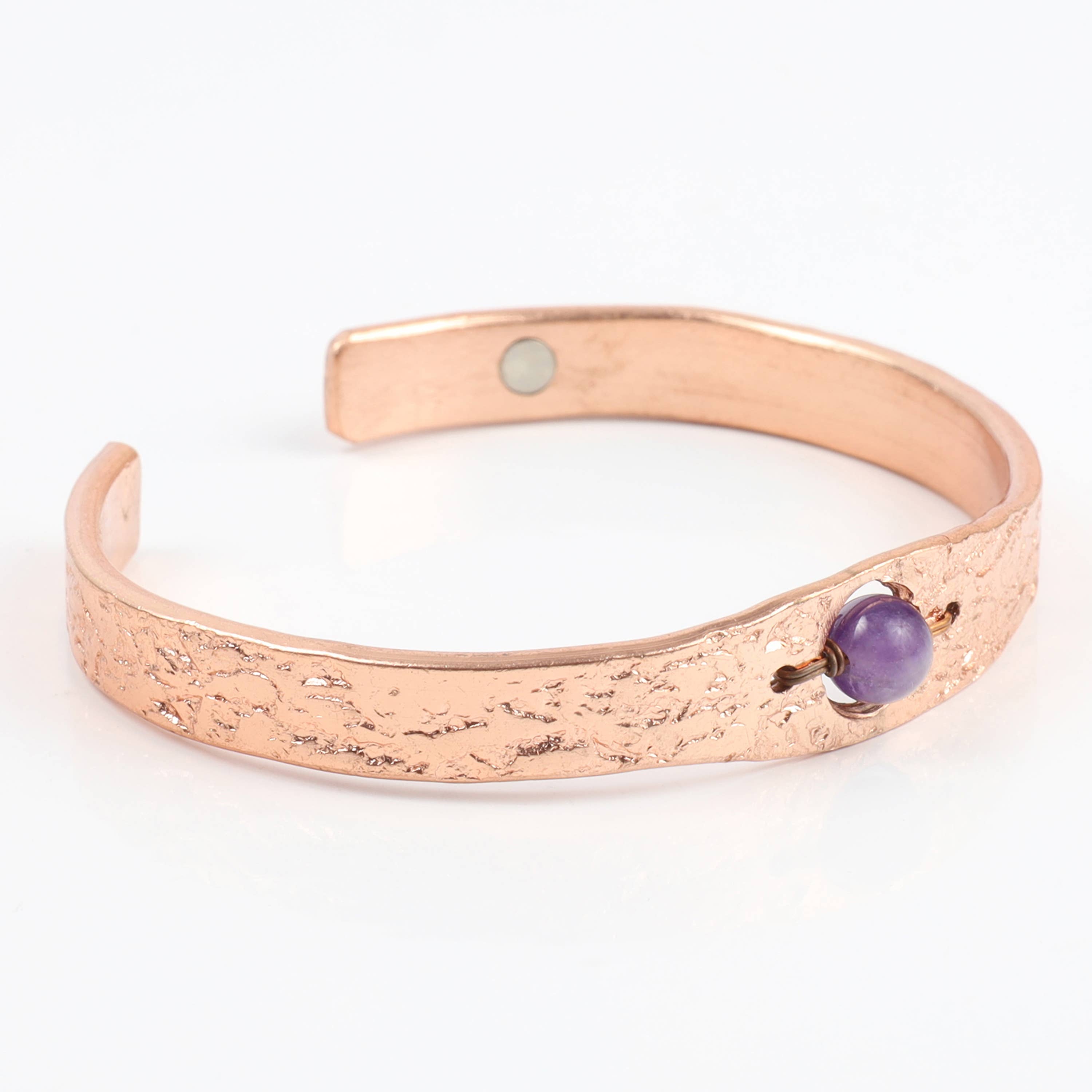 Copper Bracelet with Amethyst Crystal