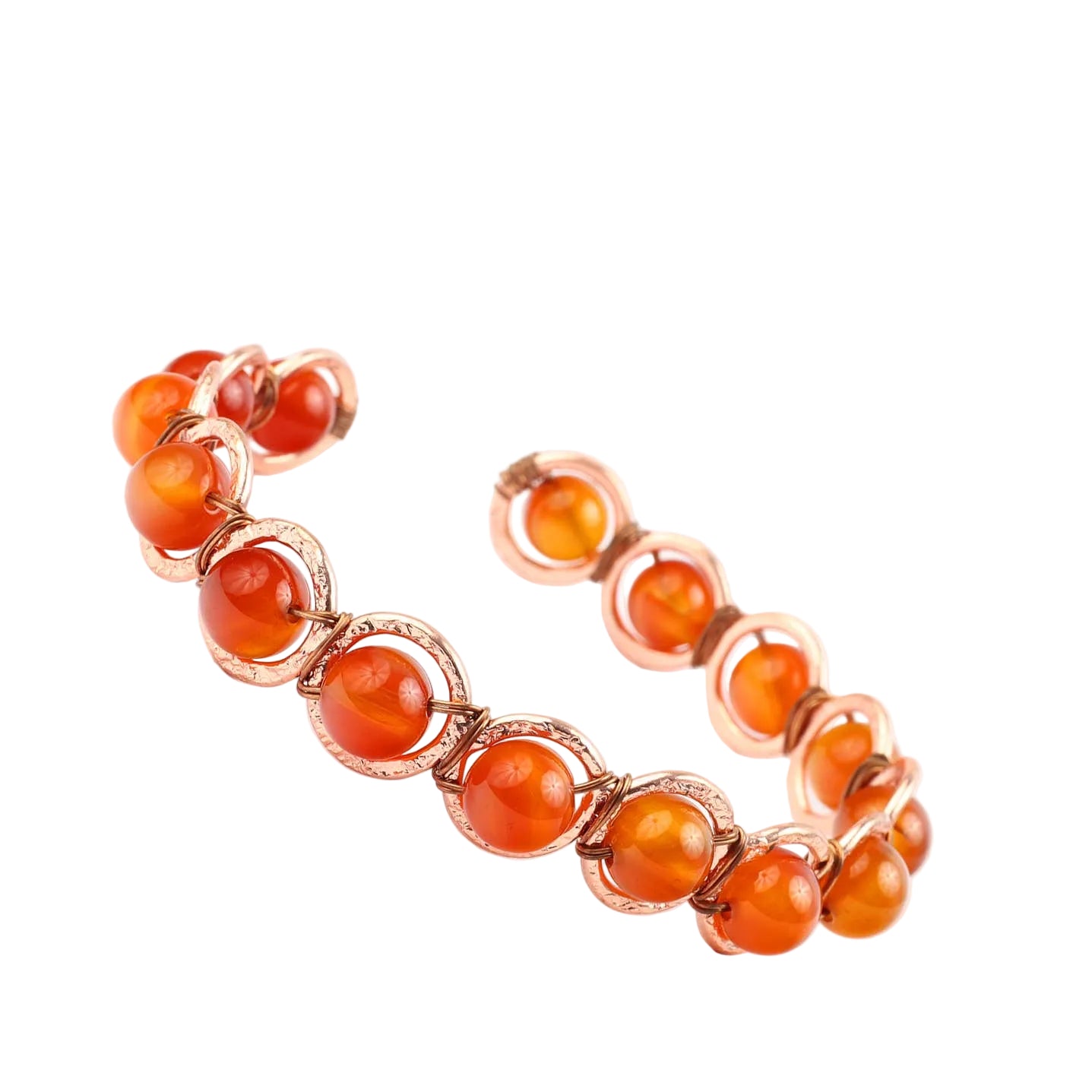 Copper & Carnelian Crystal Bracelet