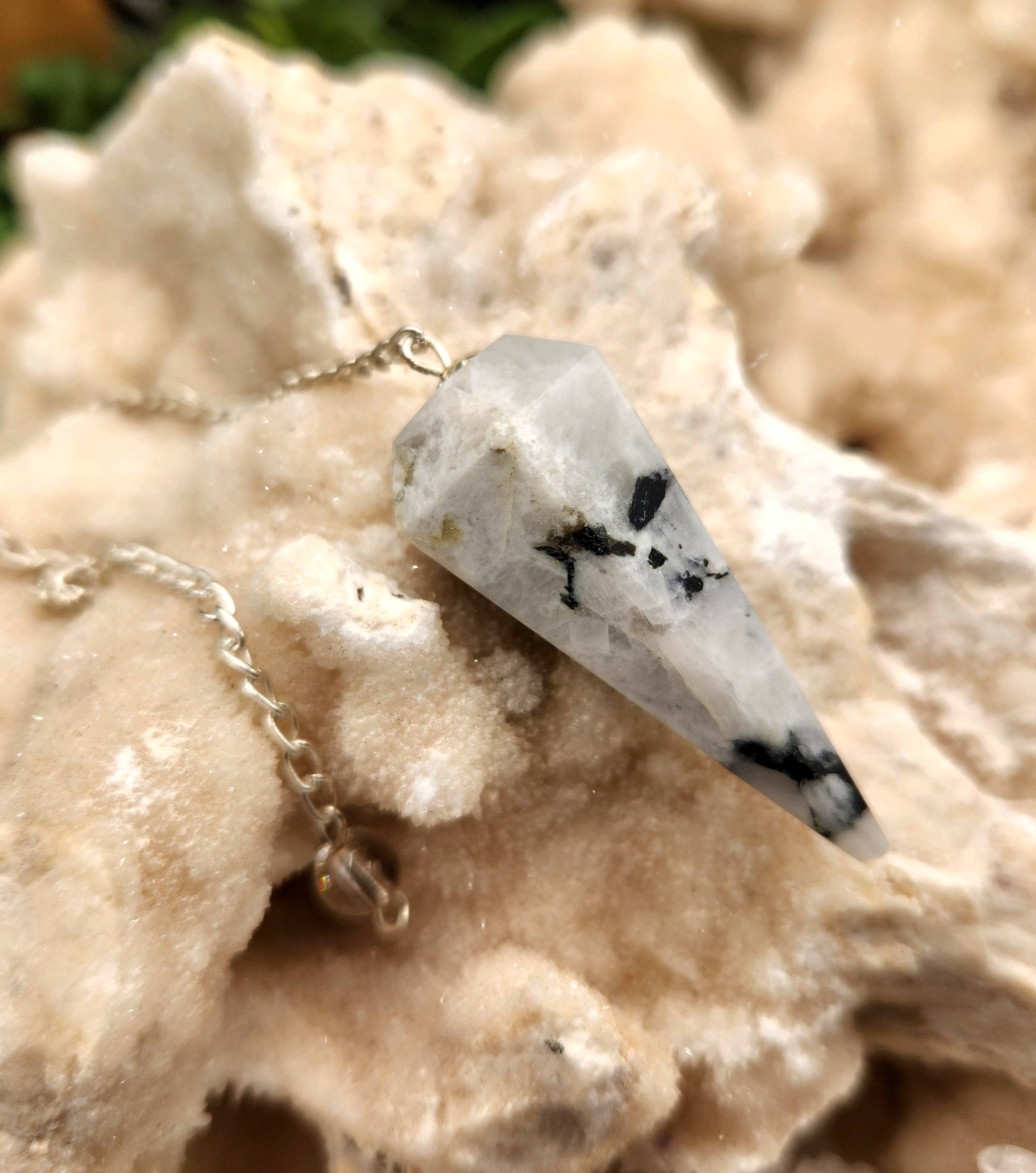Rainbow Moonstone Pendulum