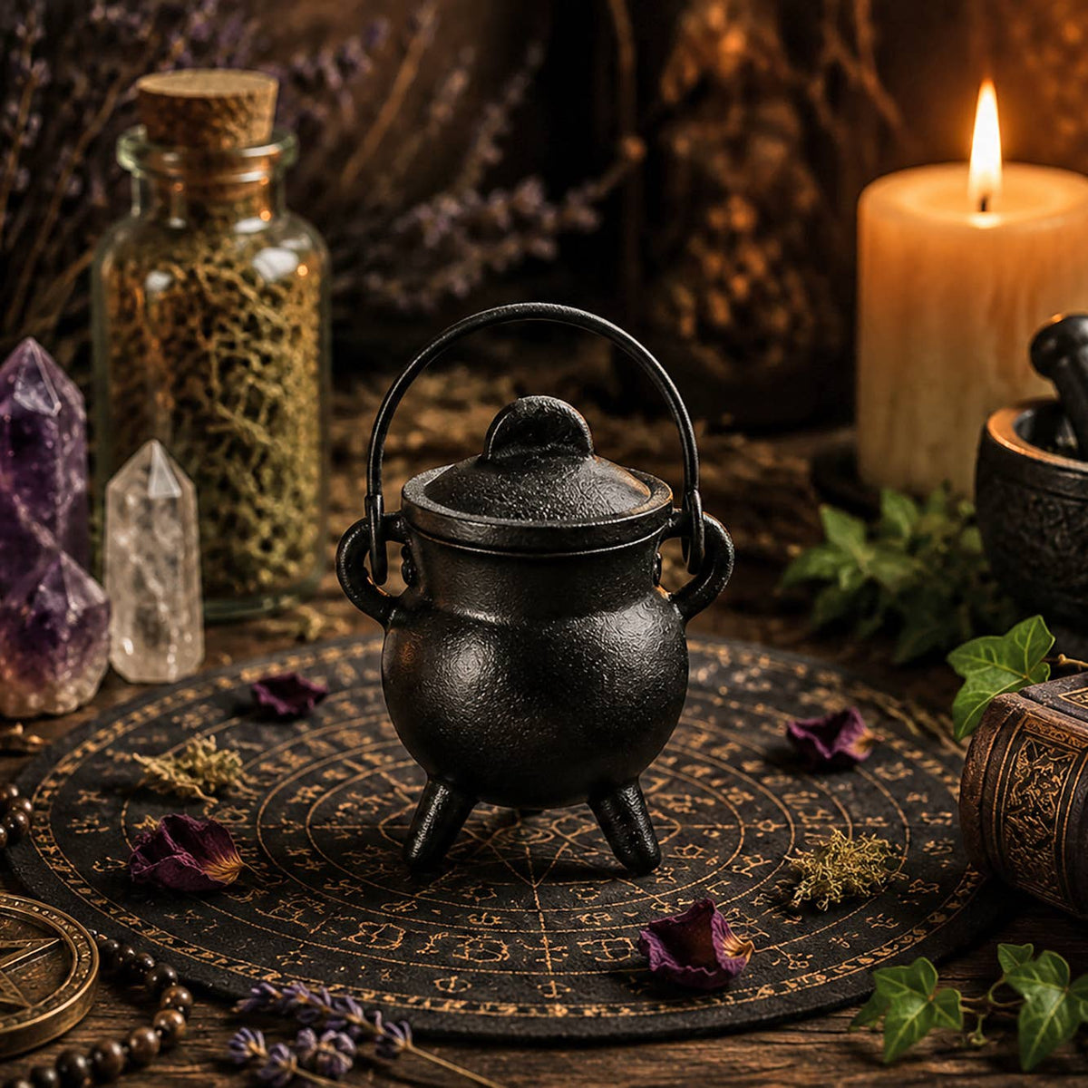 Mini Cast Iron Cauldron (8 cm Plain)