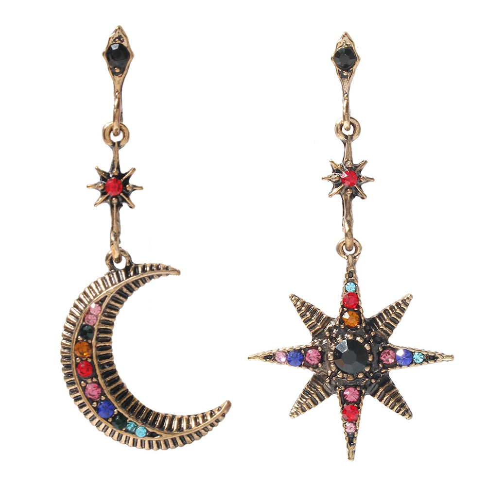 Star & Moon Drop Earrings (D1)