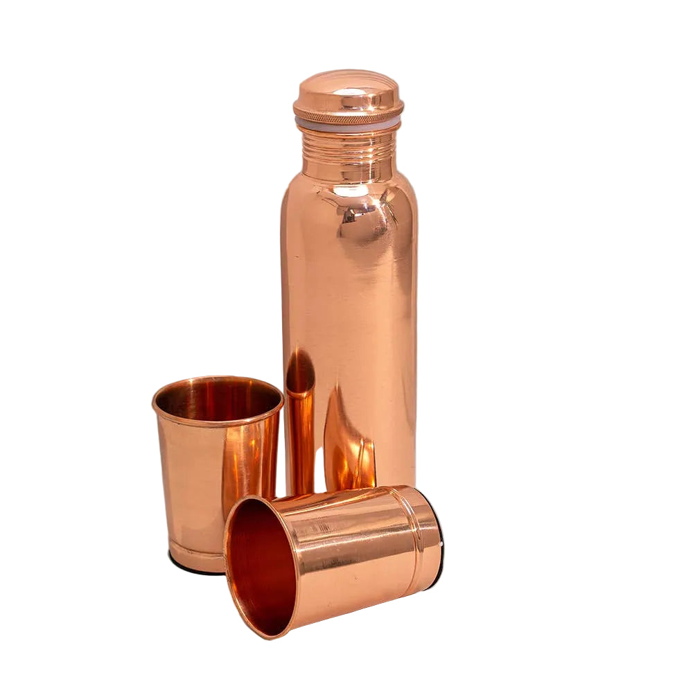 Pure Copper Set (Smooth Bottle & 2 Cups)