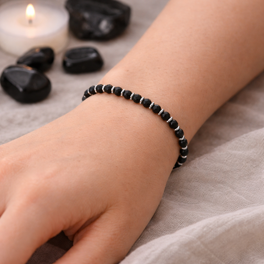 Silver Plated Black Onyx Bracelet