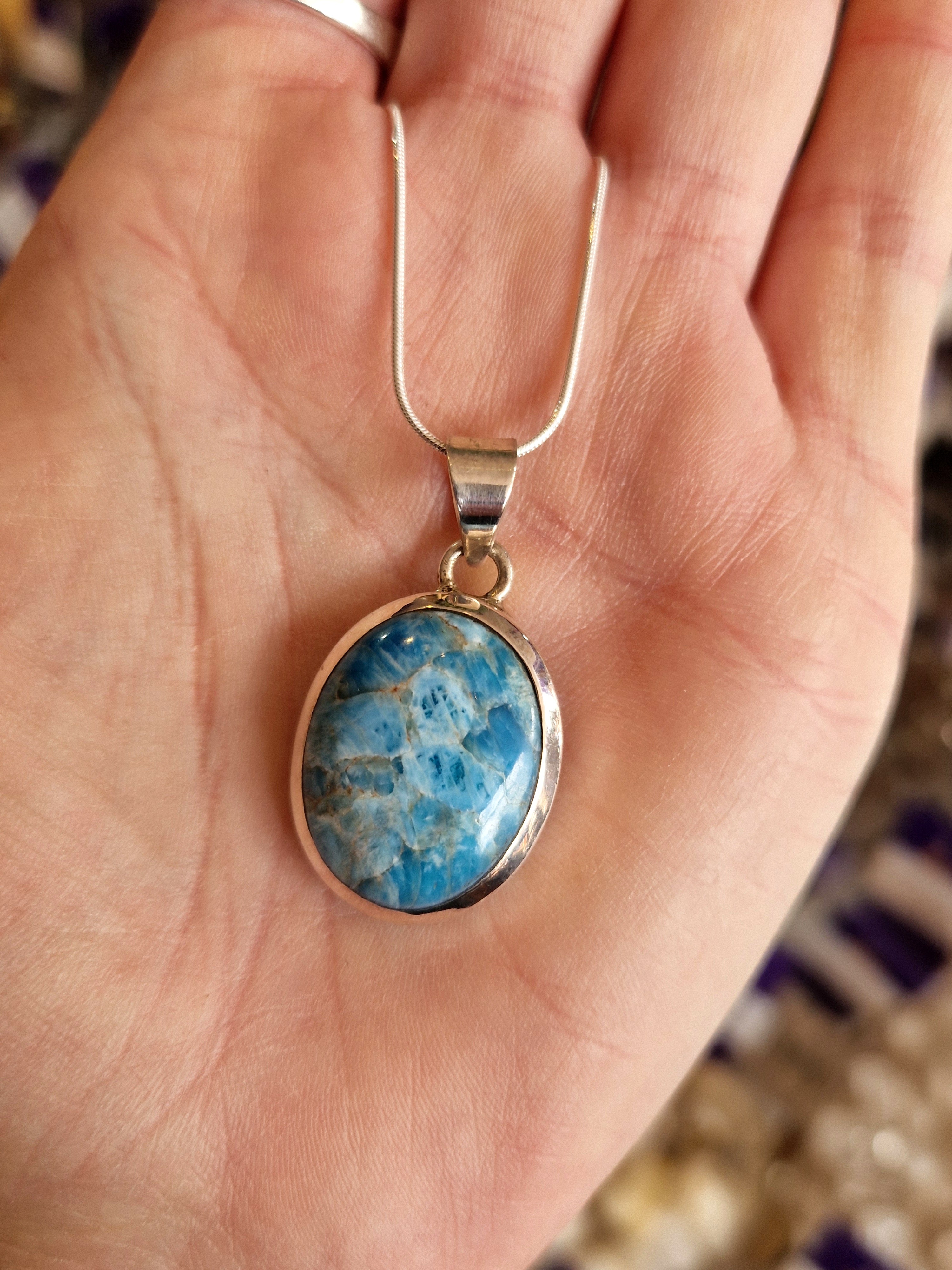 Apatite Silver Necklace