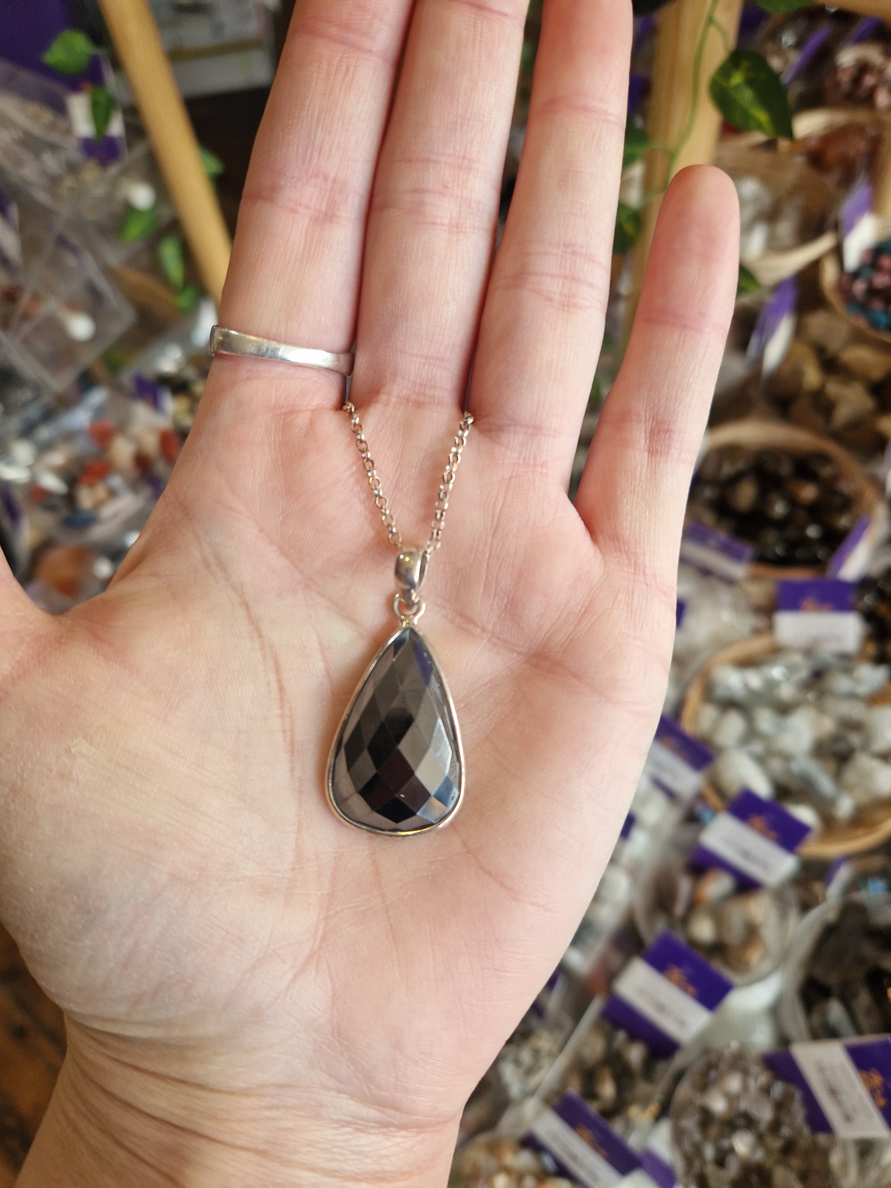 Hematite Silver Necklace