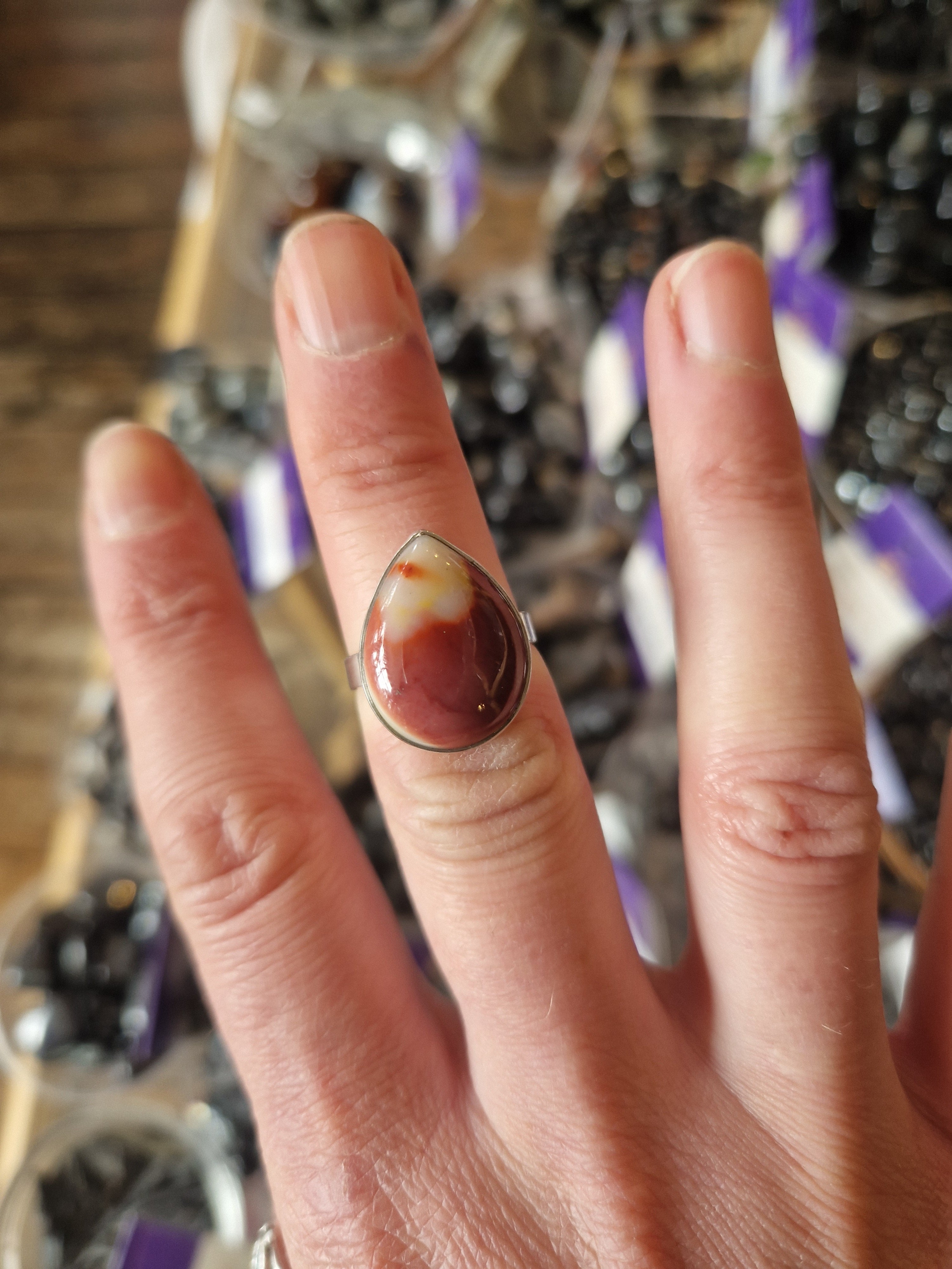 Mookaite Silver Ring