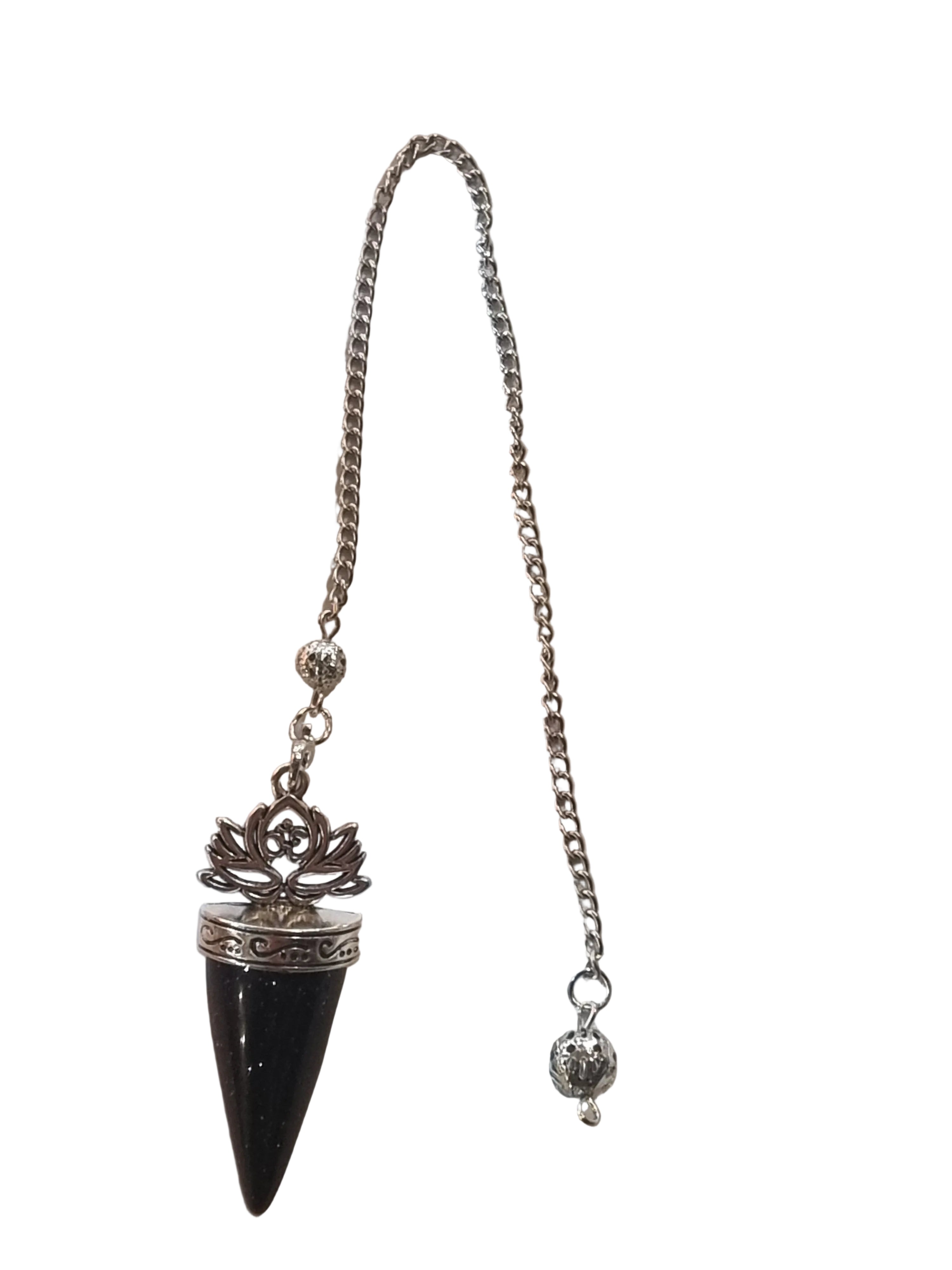Blue Goldstone Lotus Pendulum