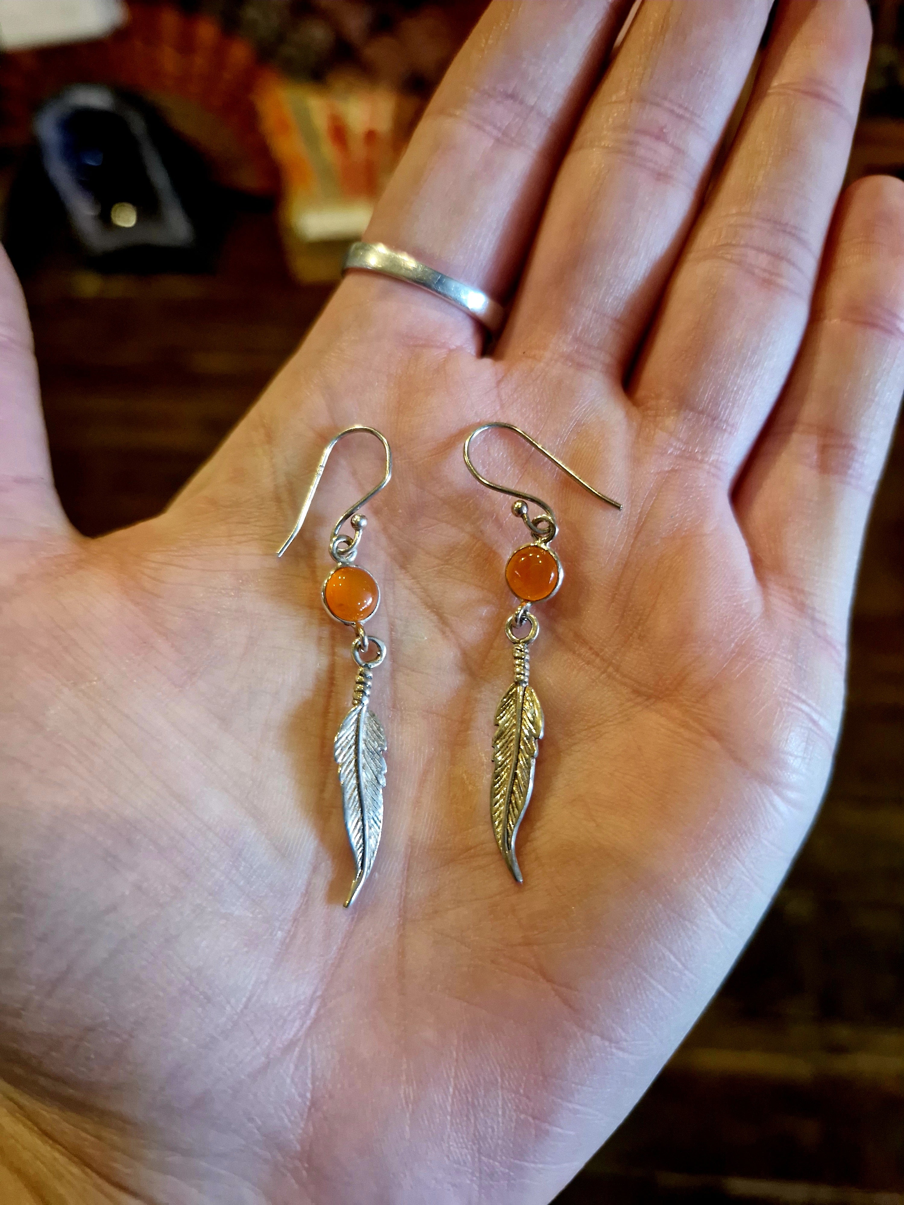 Carnelian Silver Earrings