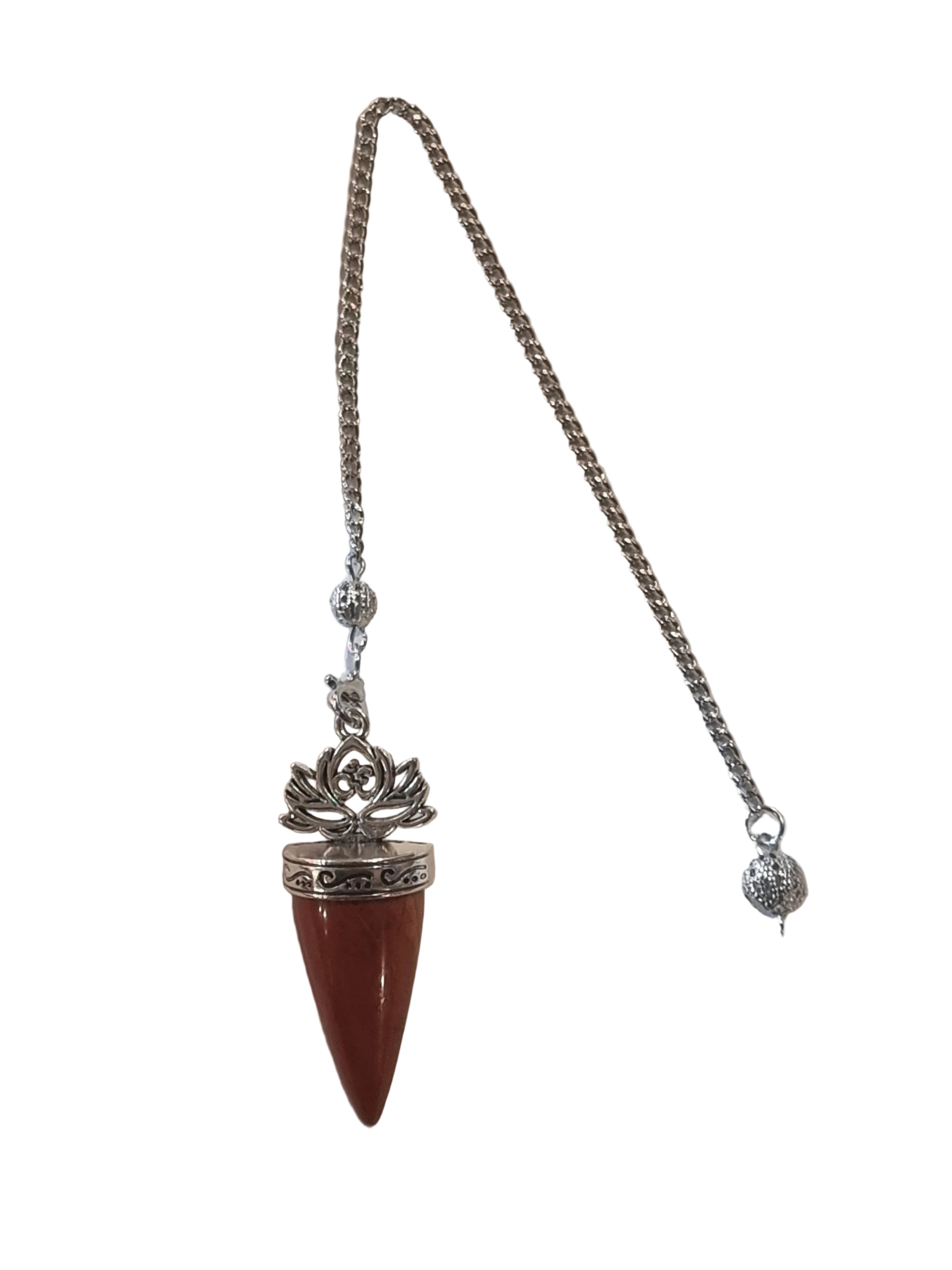 Red Jasper Lotus Pendulum
