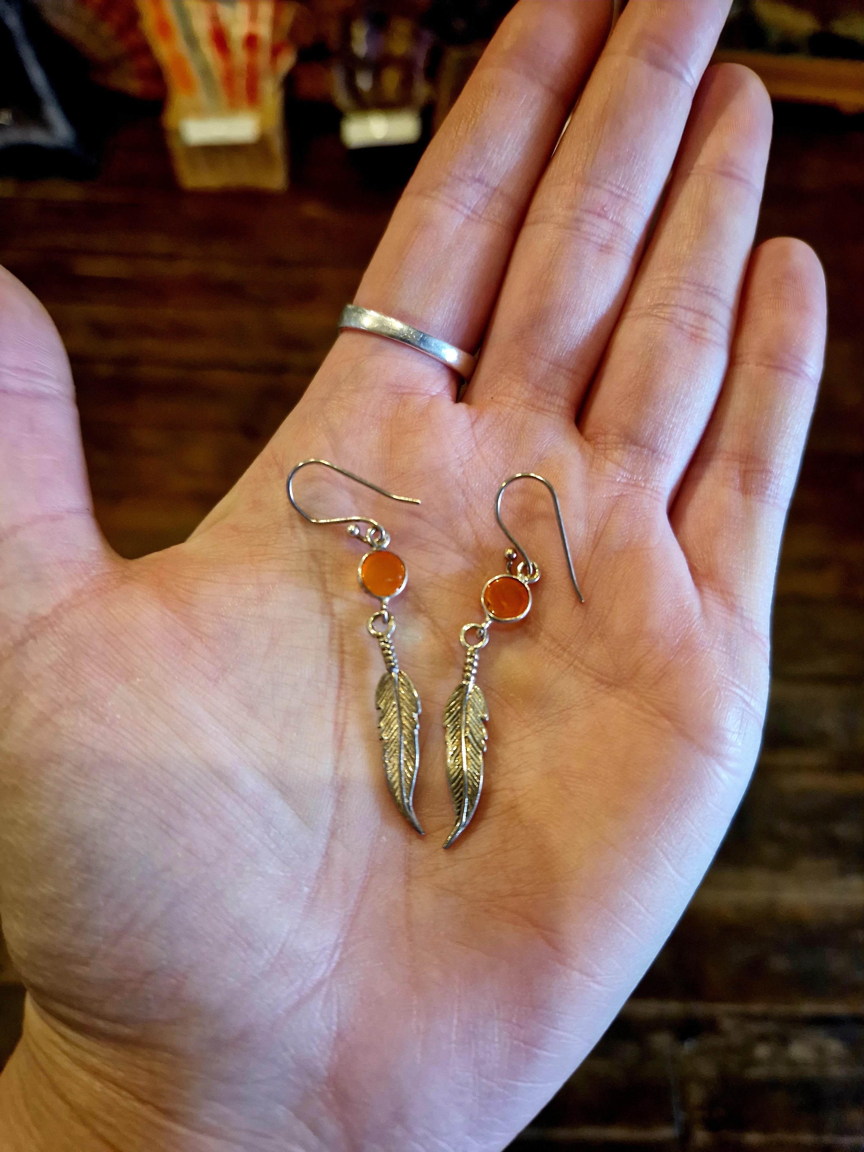 Carnelian Silver Earrings