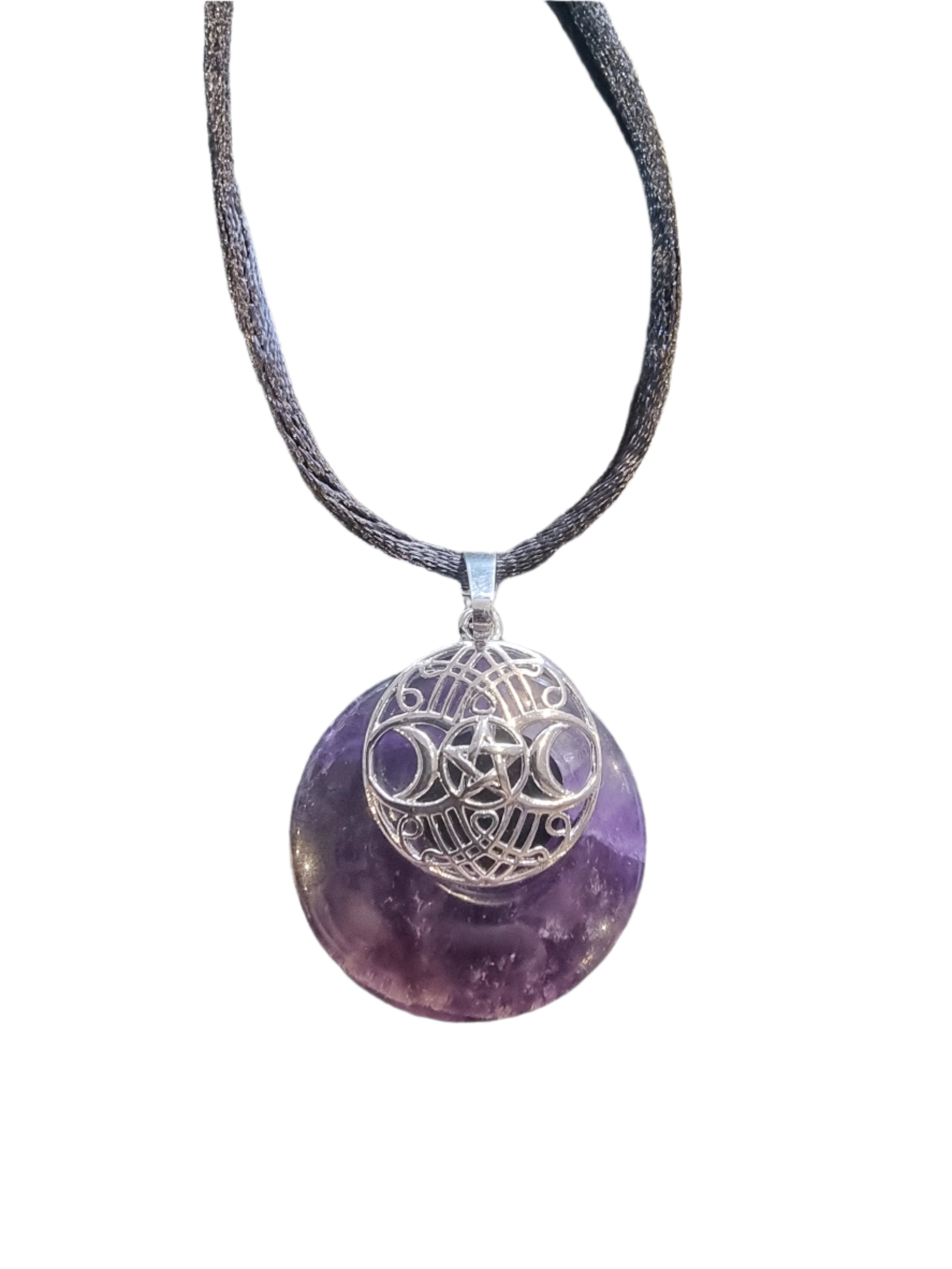 Amethyst Triple Moon Pendant