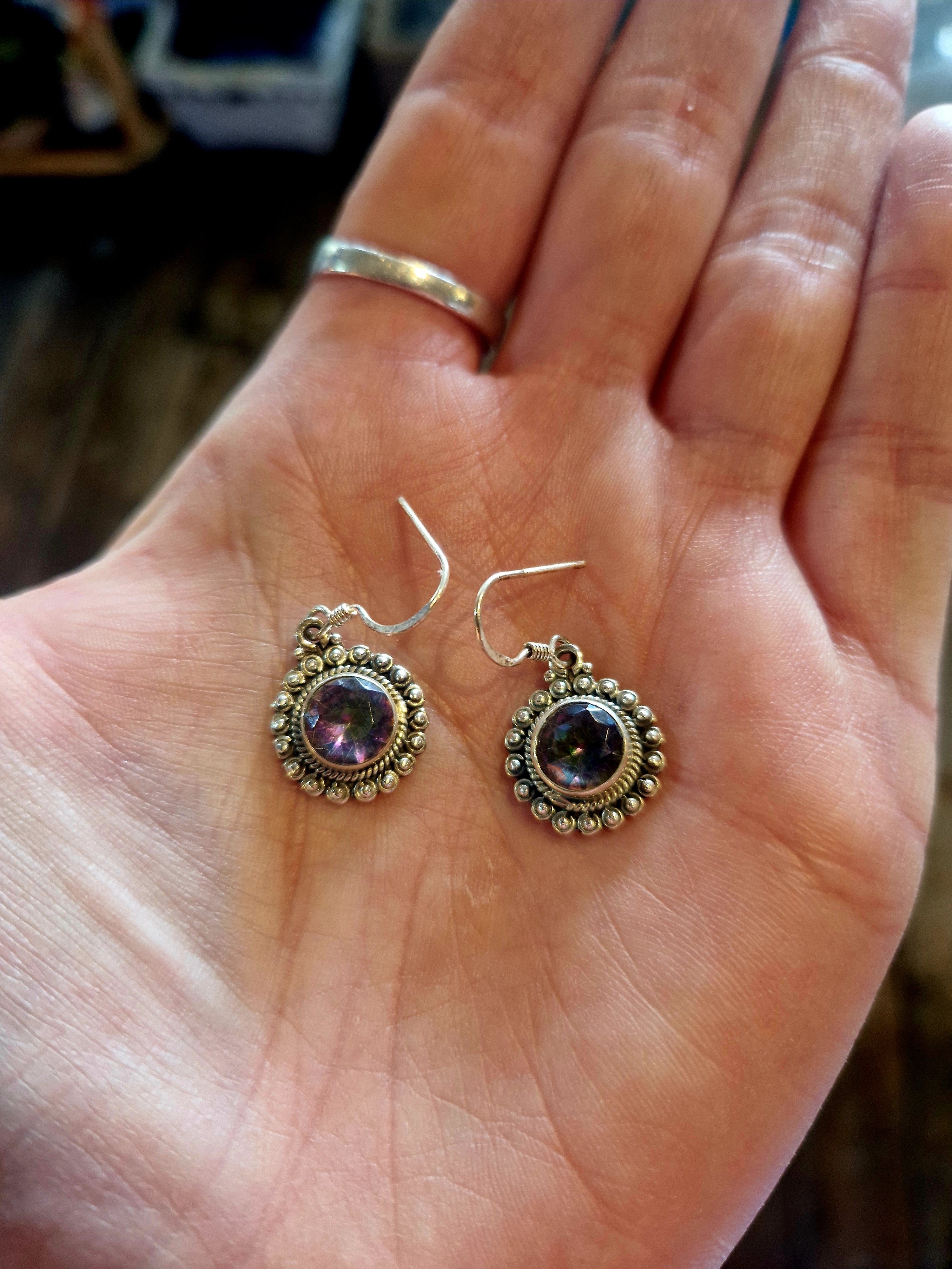 Mystic Topaz Silver Earrings