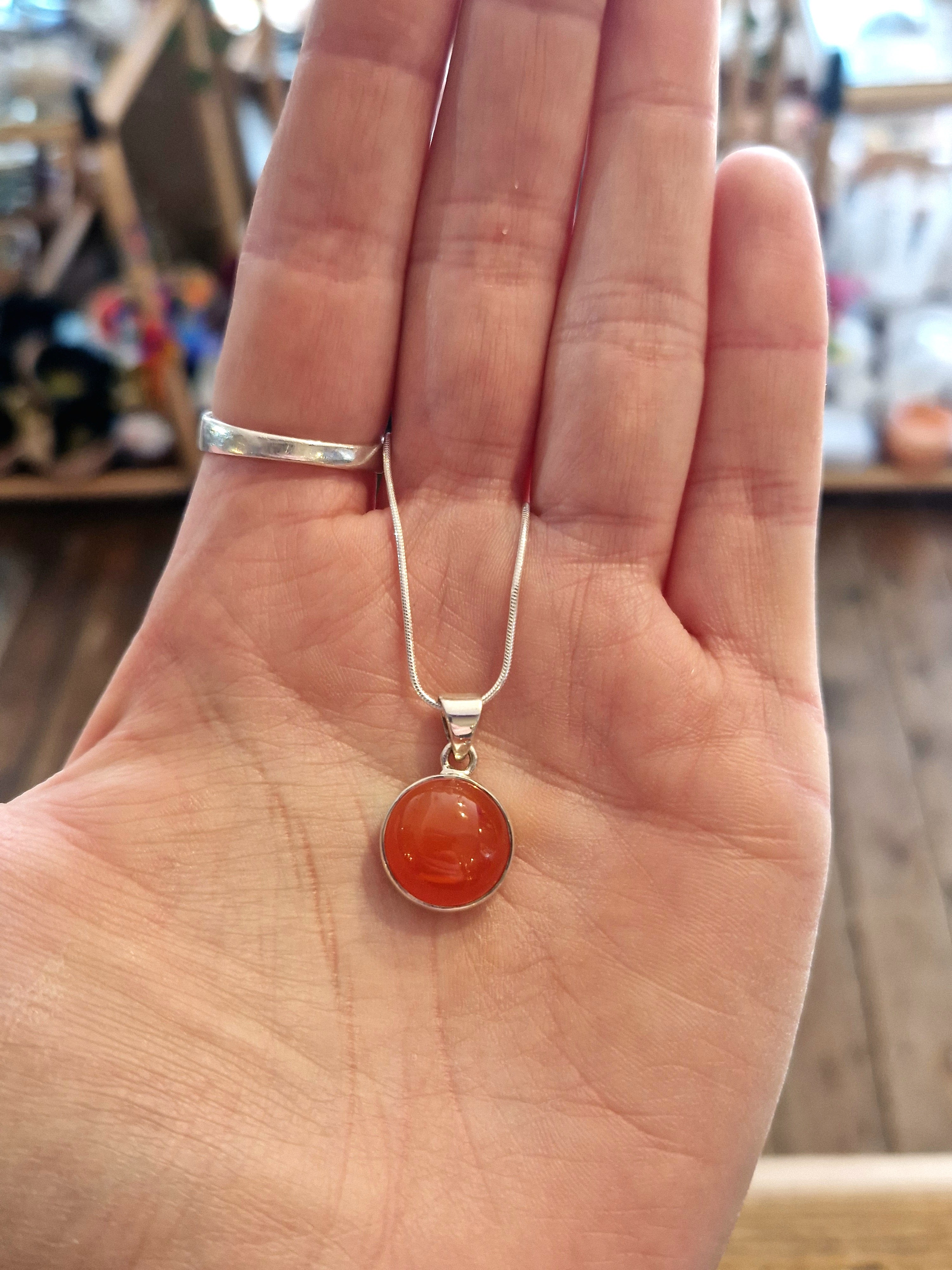 Carnelian Silver Necklace