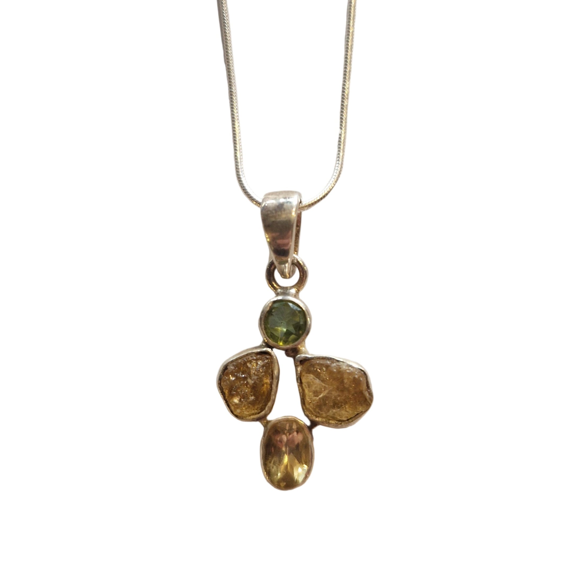 Peridot & Citrine Silver Necklace