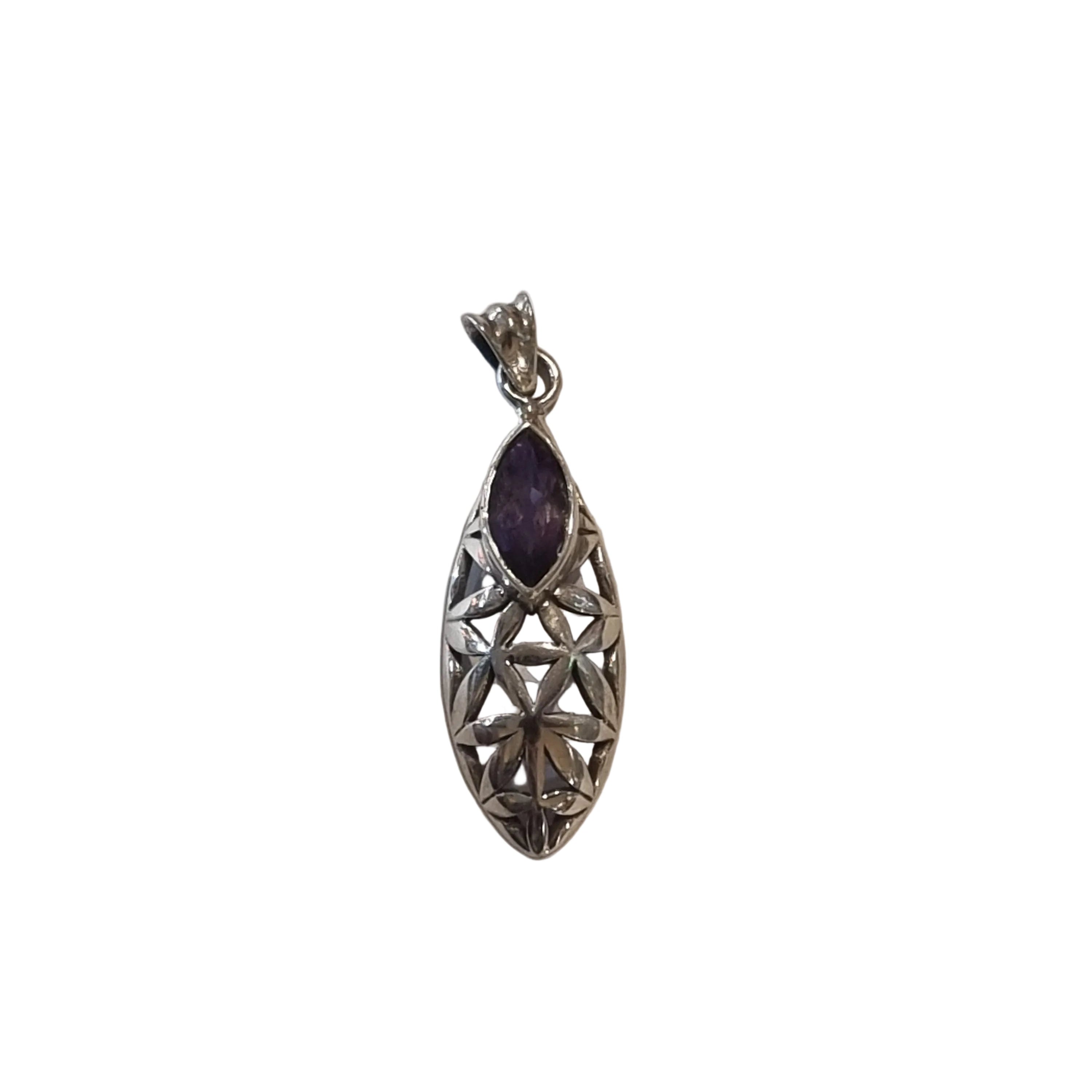 Amethyst Silver Necklace