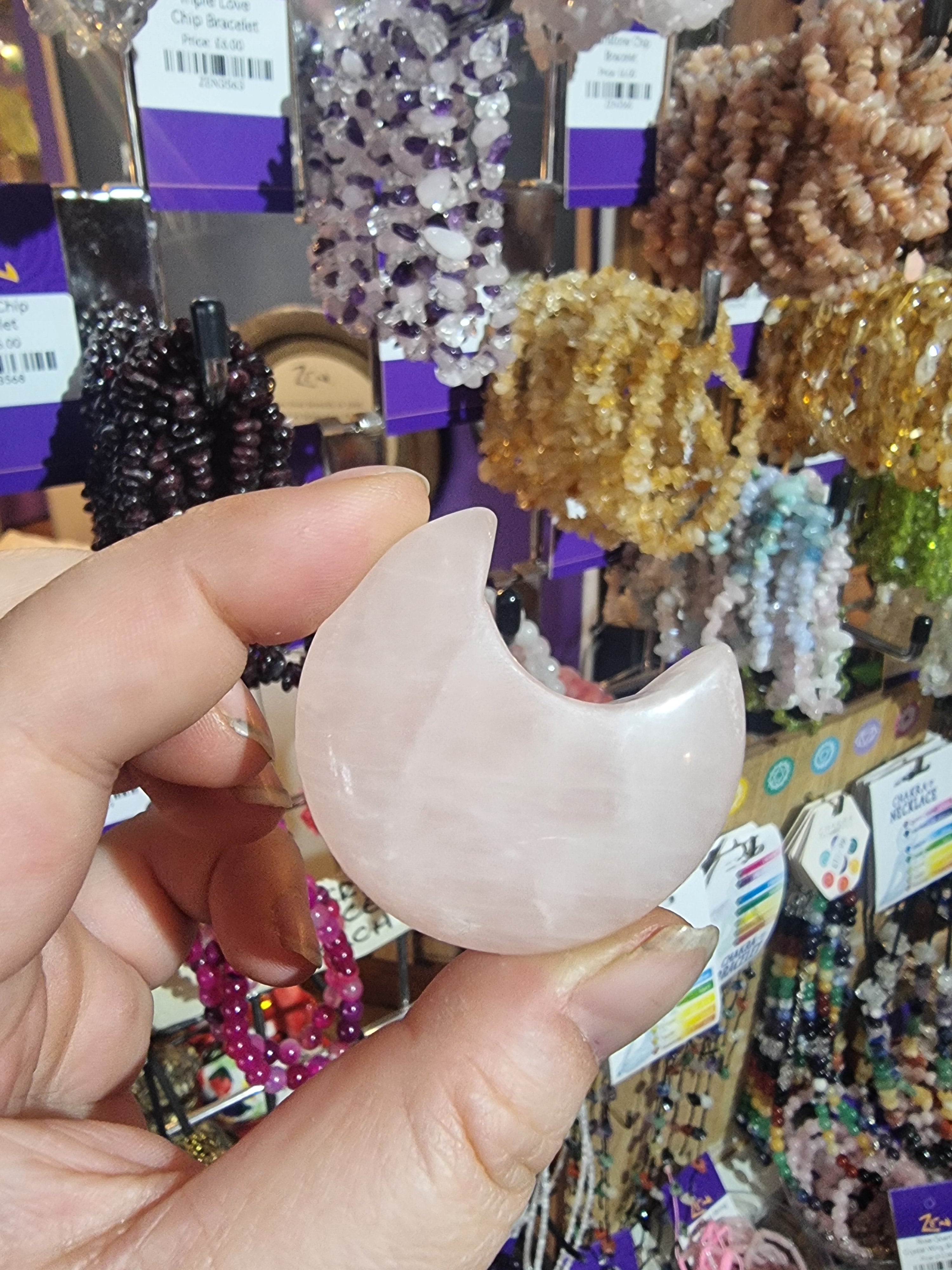 Rose Quartz Moon (Medium)