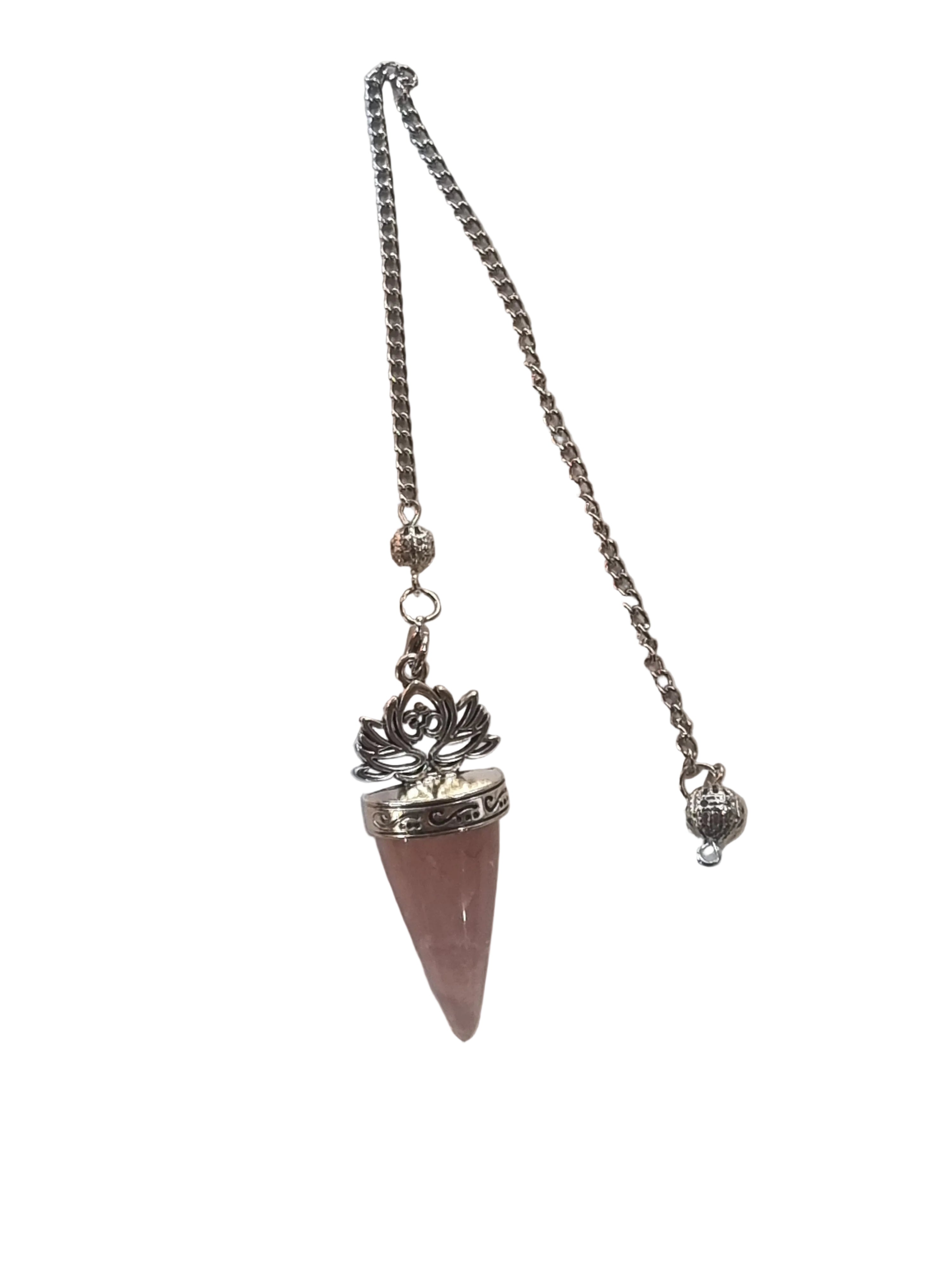 Rose Quartz Lotus Pendulum