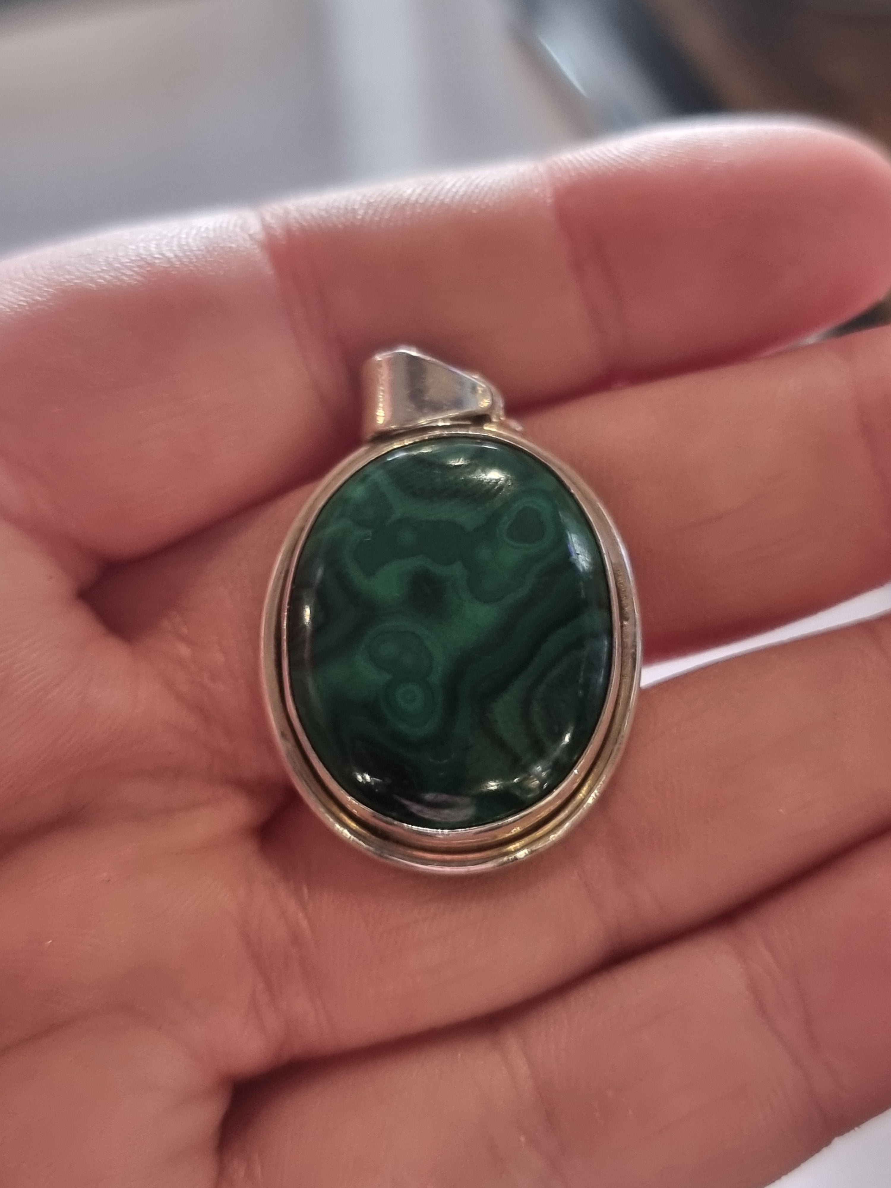 Malachite Silver Necklace