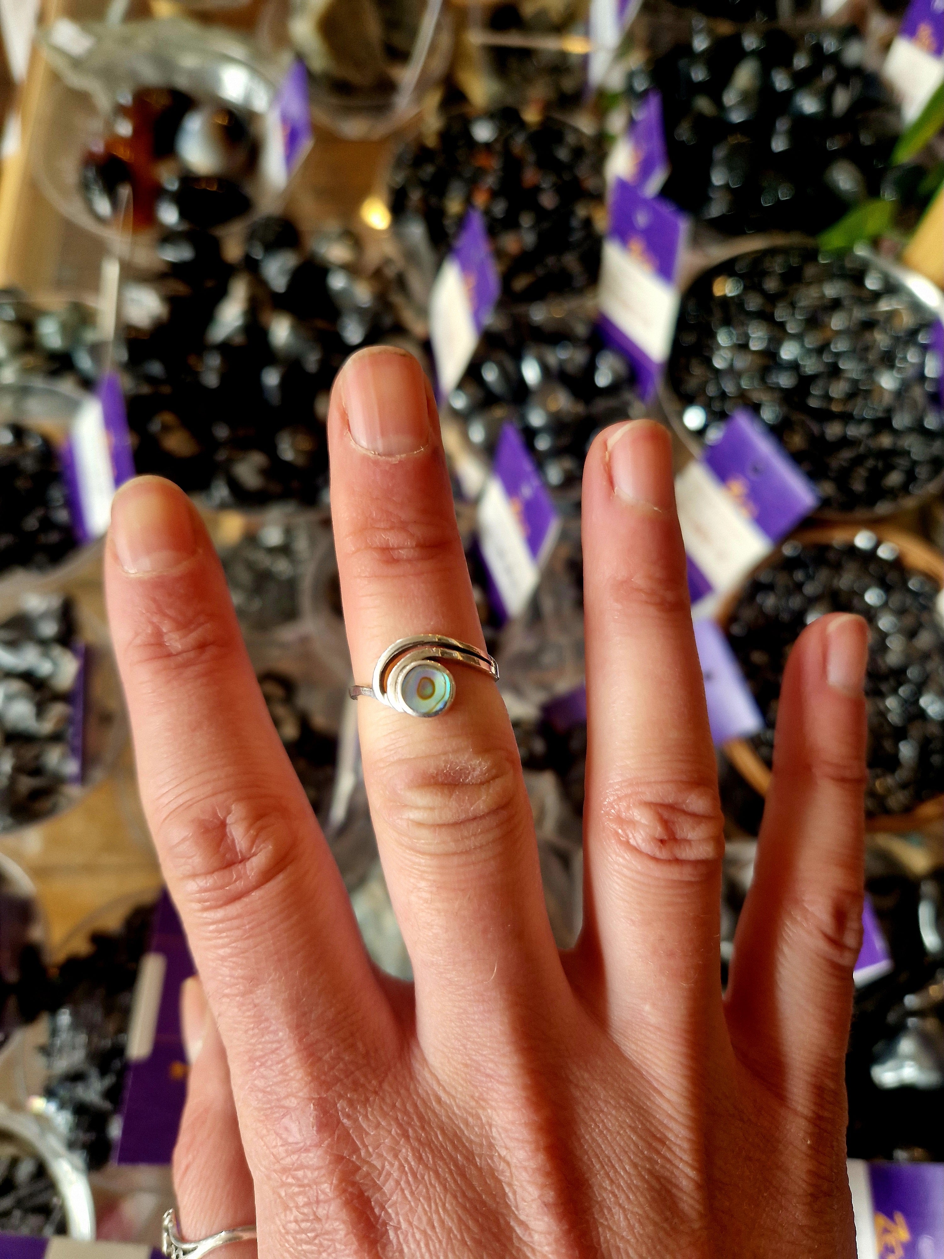Abalone Shell Silver Ring
