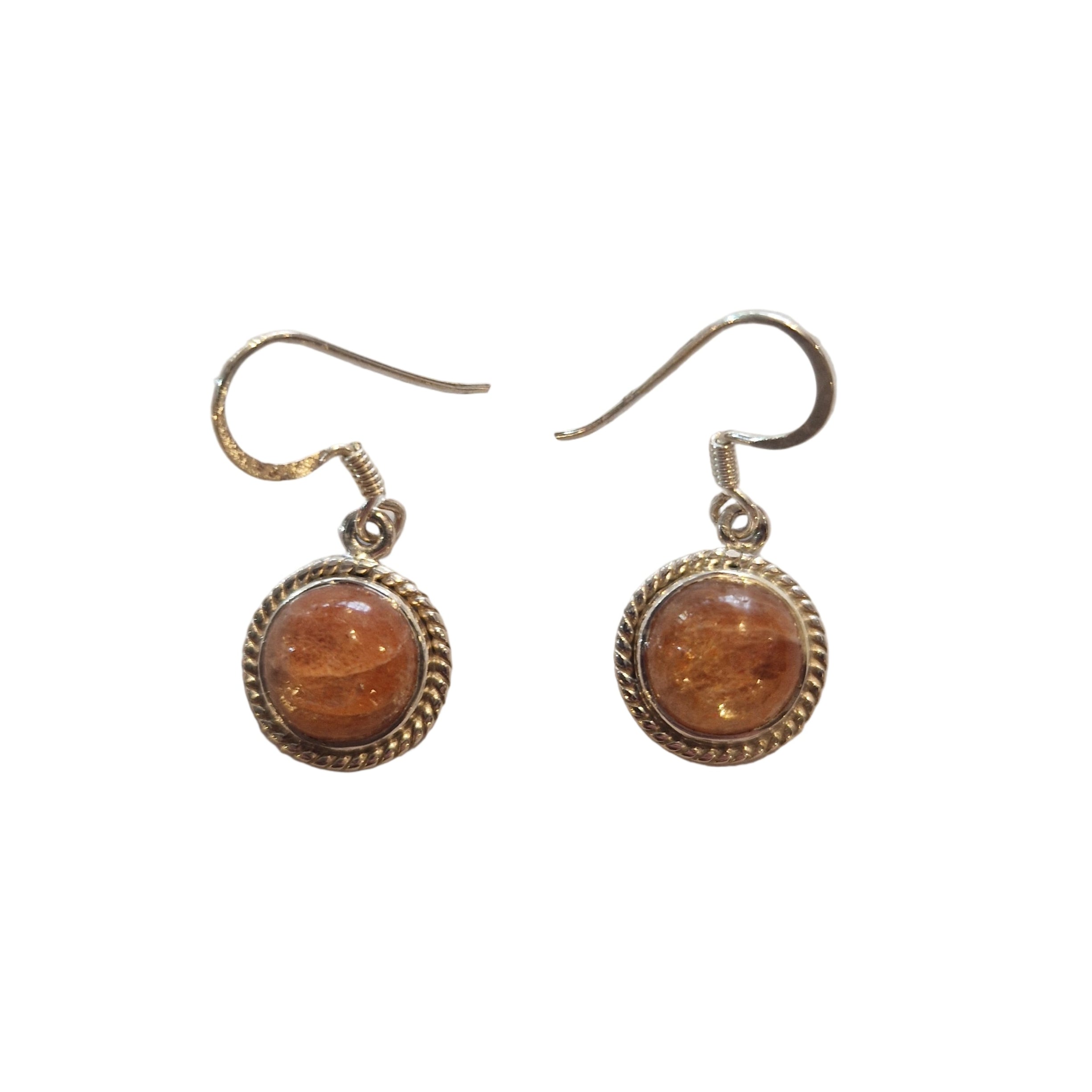 Sunstone Silver Earrings