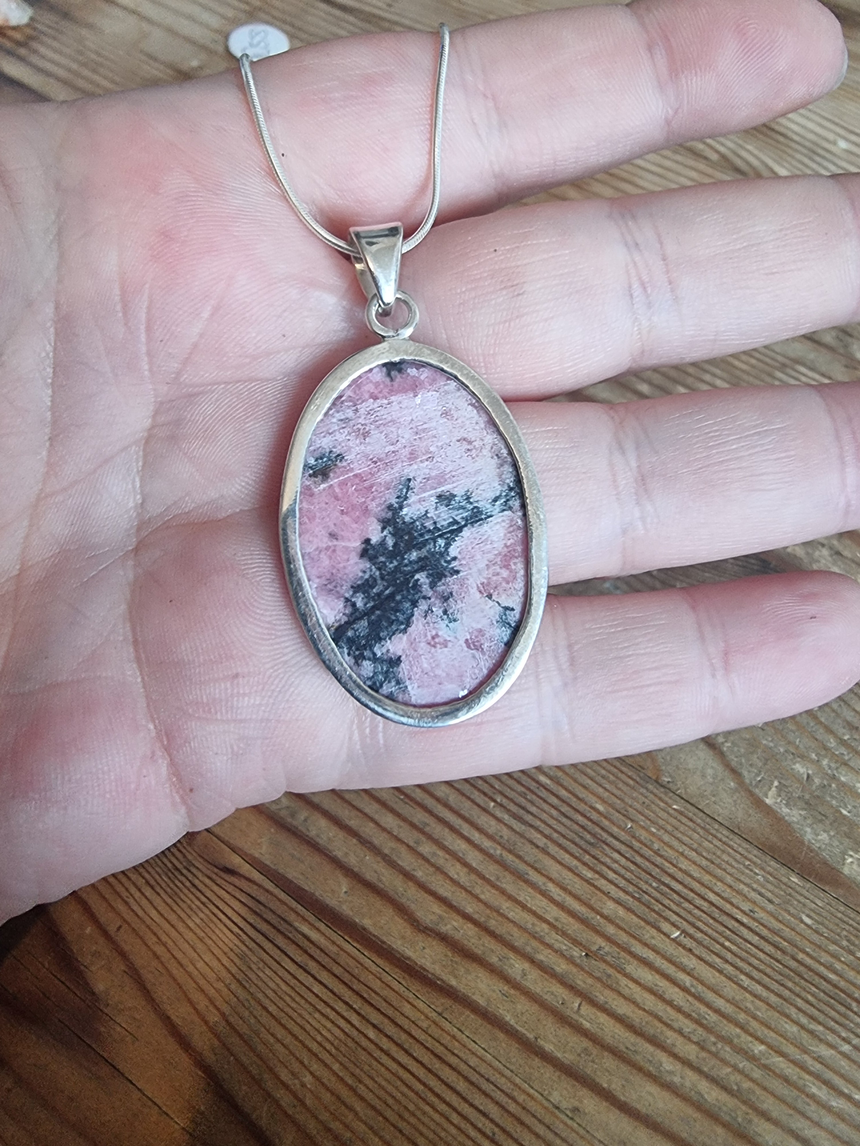 Rhodonite Silver Necklace
