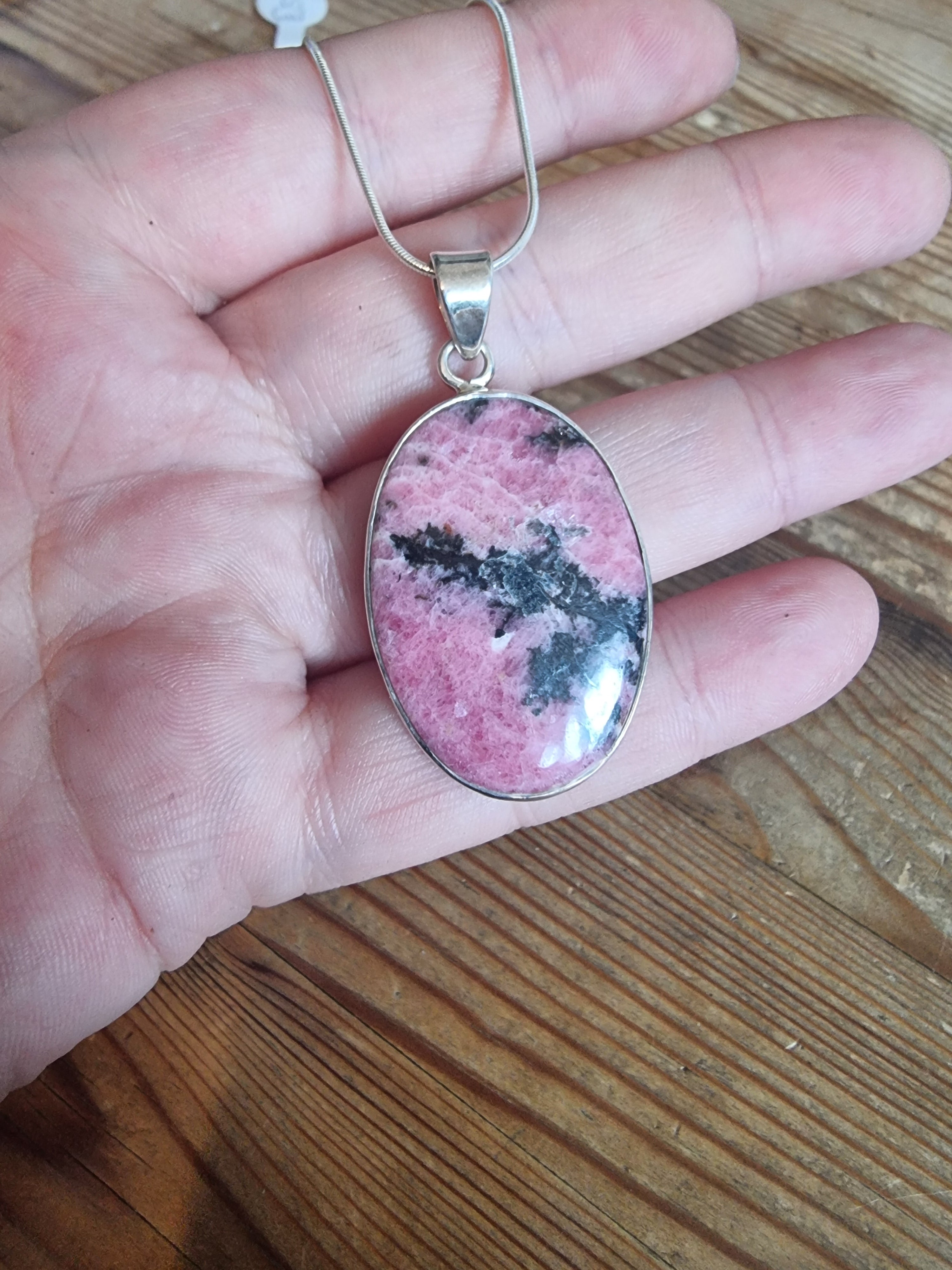 Rhodonite Silver Necklace