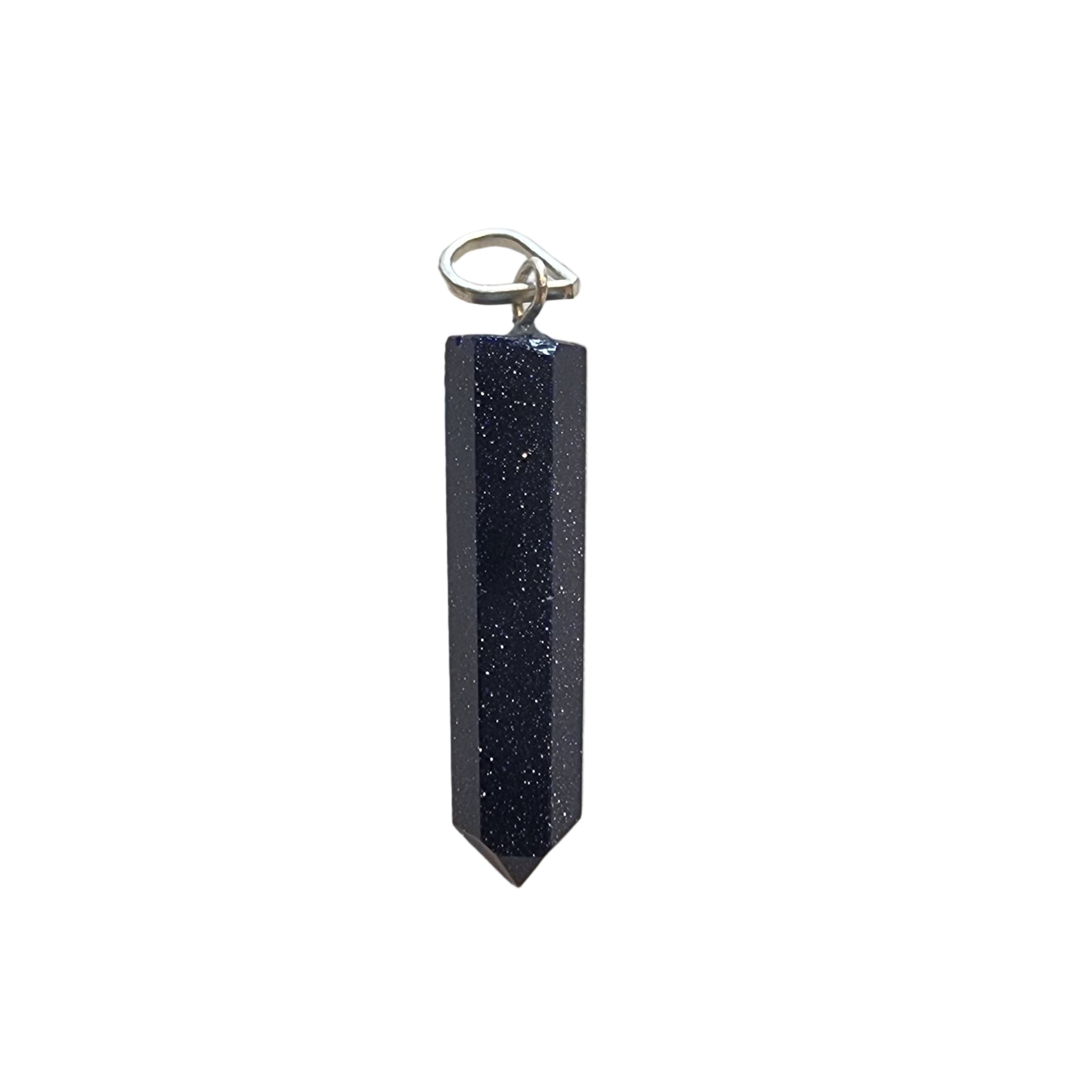 Black crystal pendant on a white background