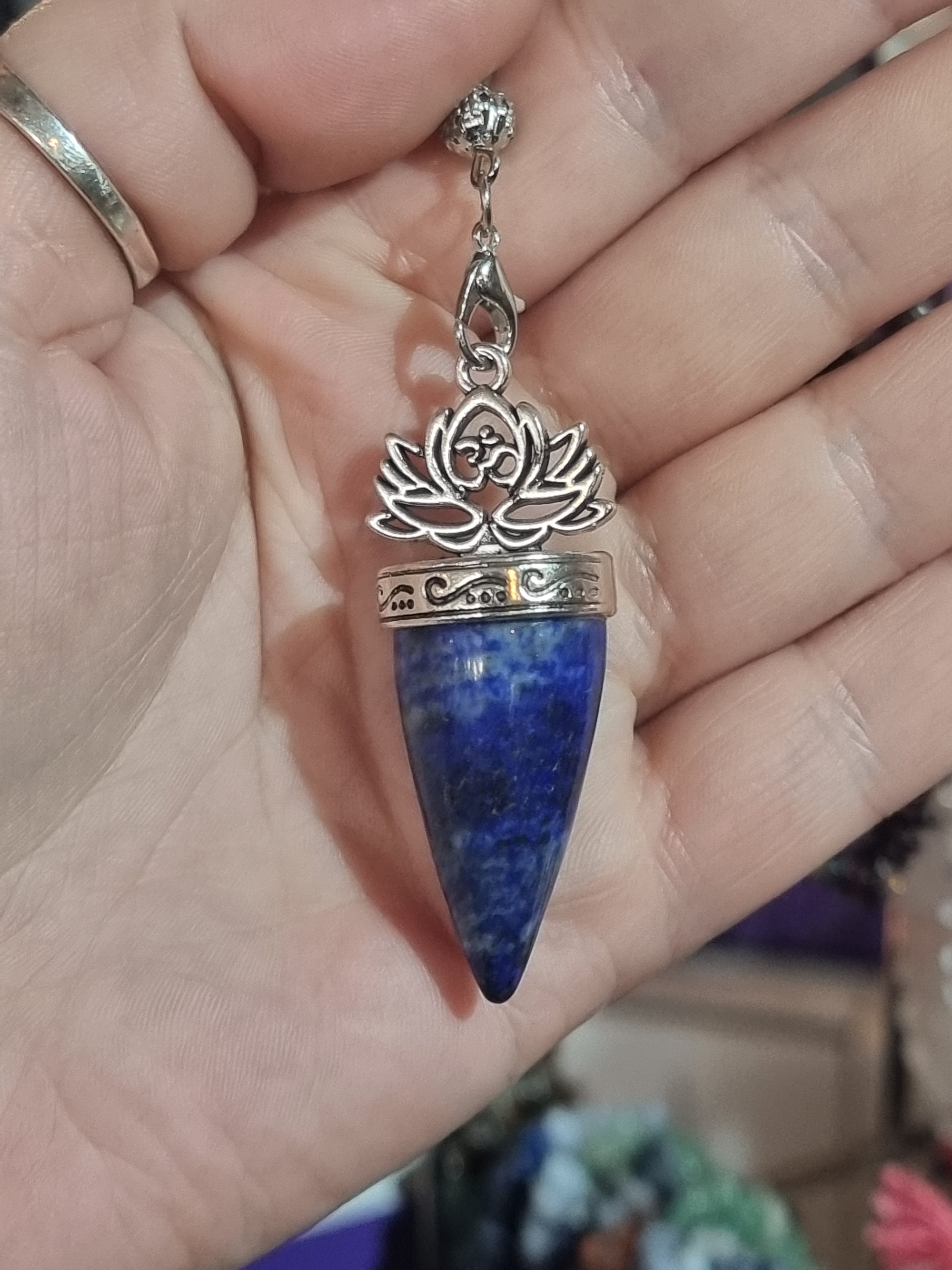 Lapis Lazuli Lotus Pendulum