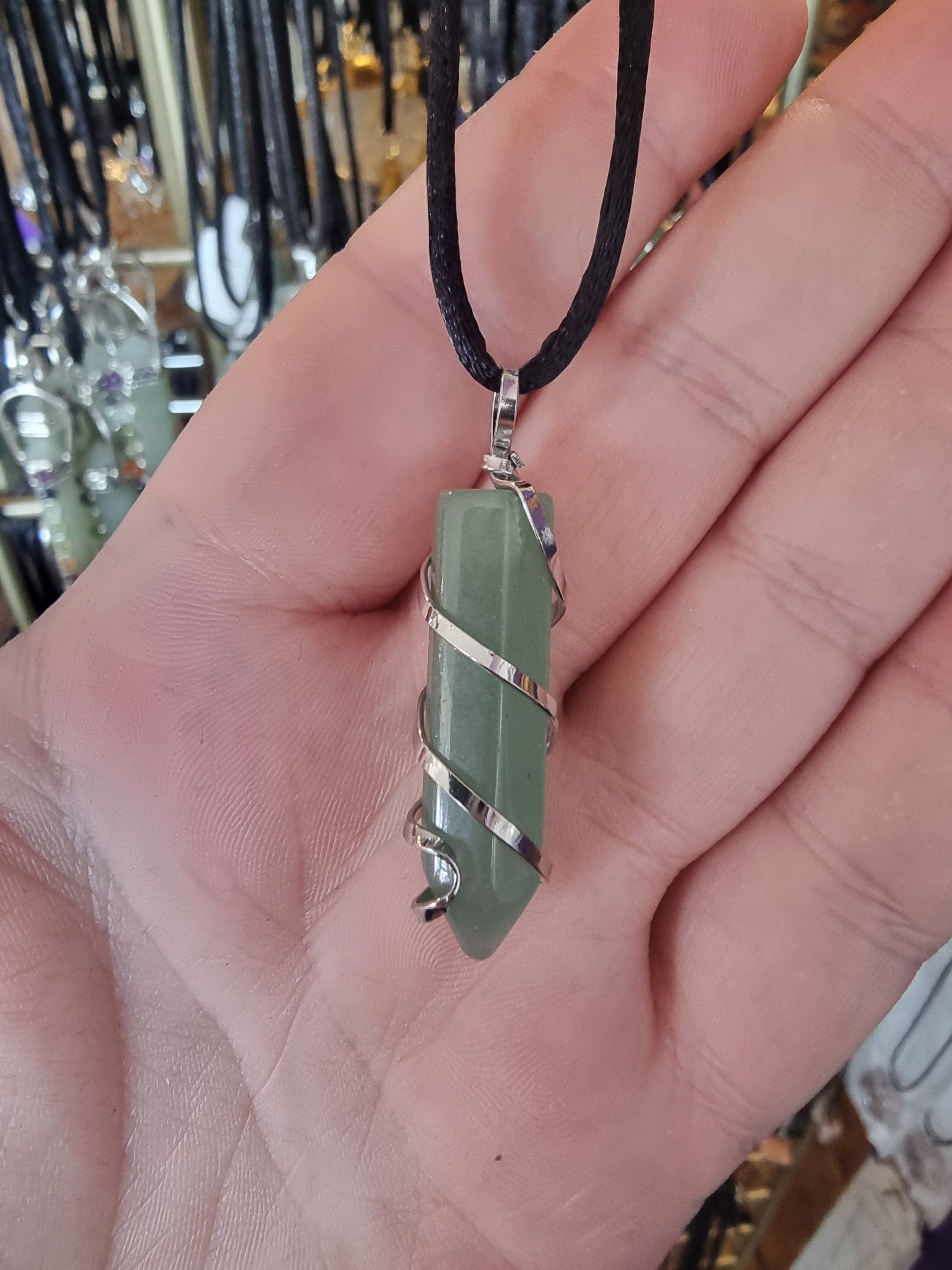 Green Aventurine Silver Pendant