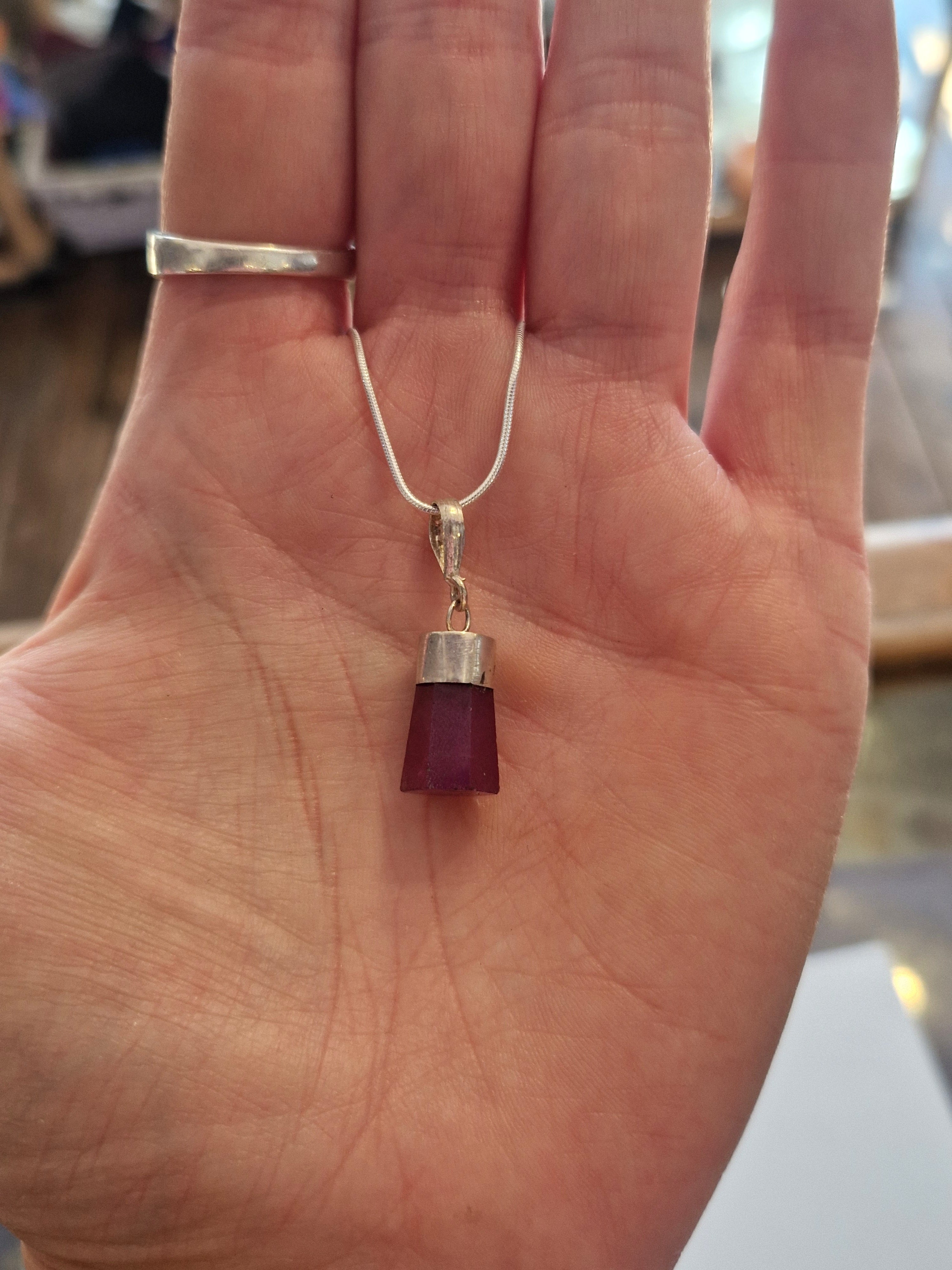 Ruby Silver Necklace