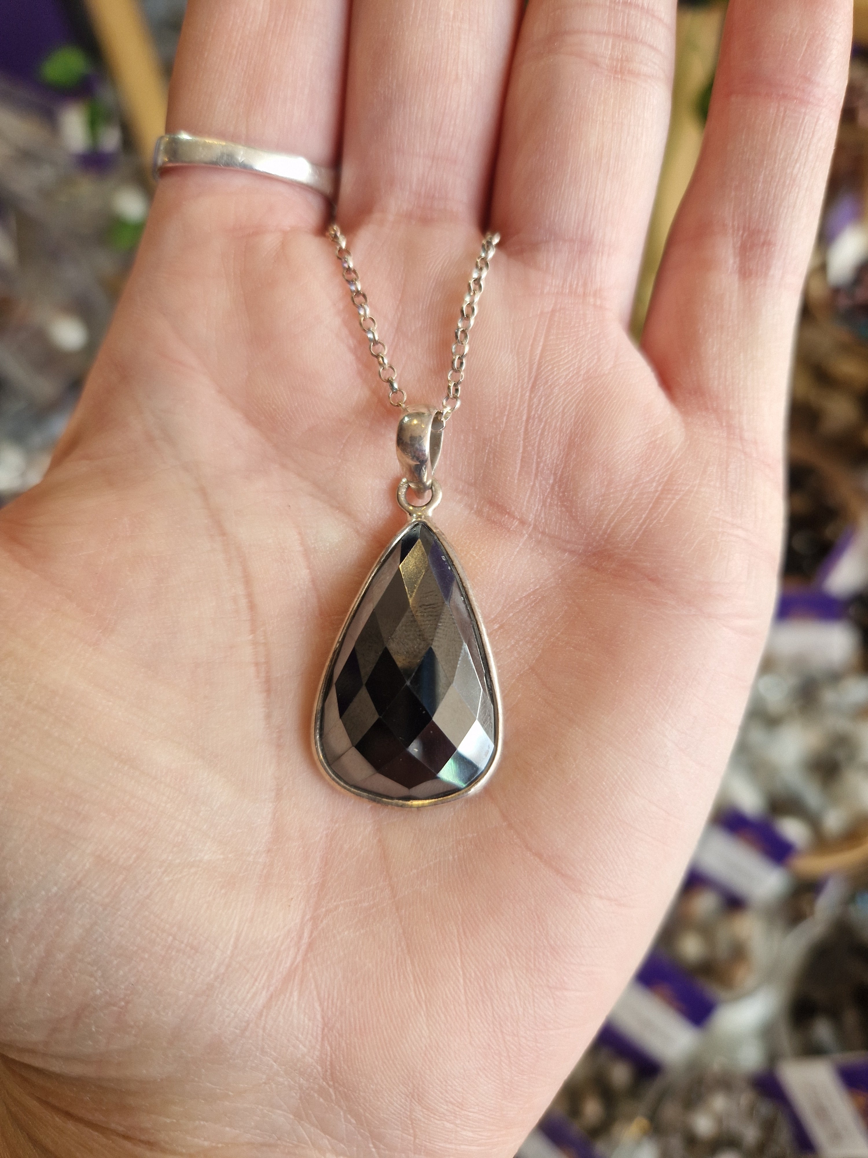 Hematite Silver Necklace